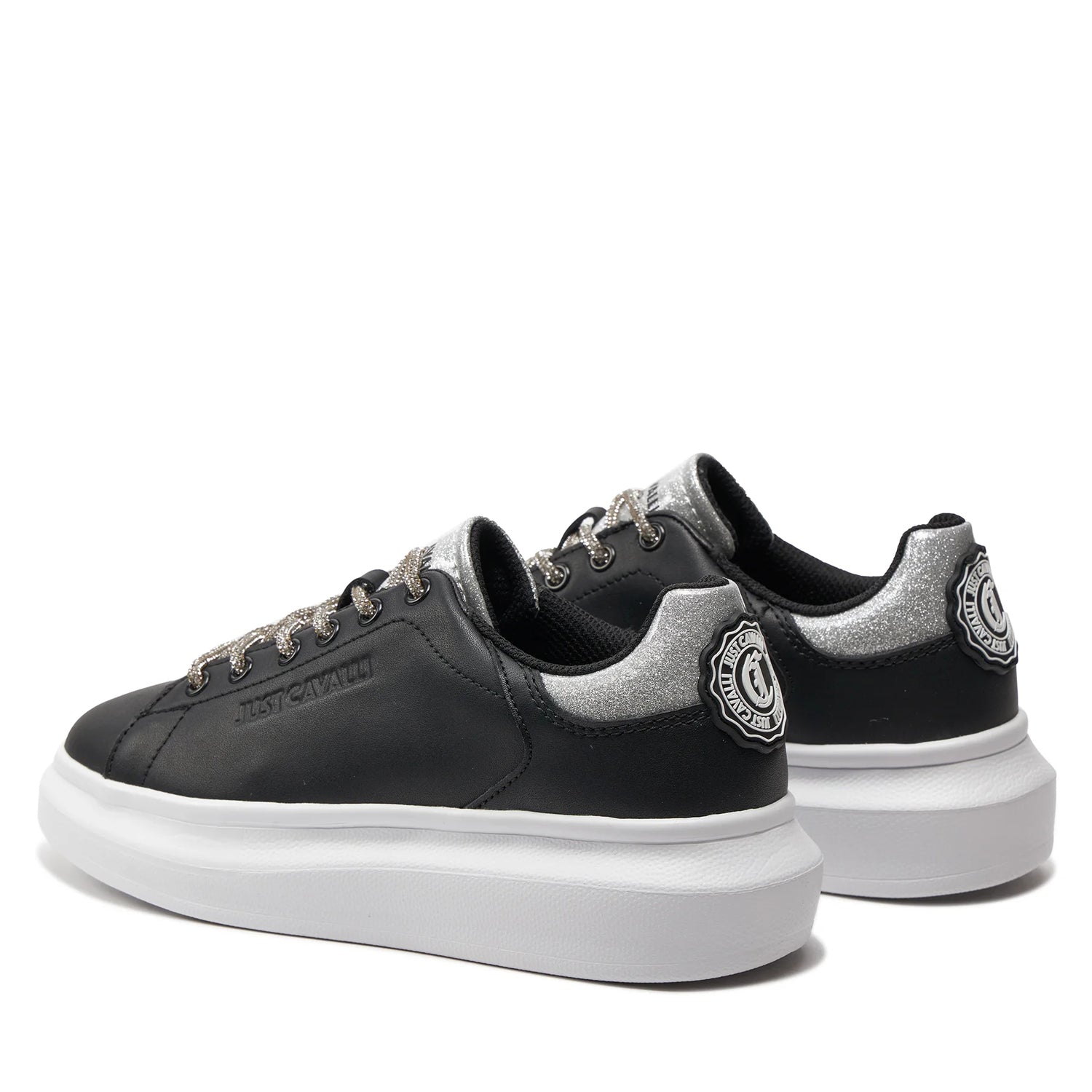 Just Cavalli Sapatilhas Sneakers Shoes 76ra3sb1 Blk Silver Preto Silver_shot2