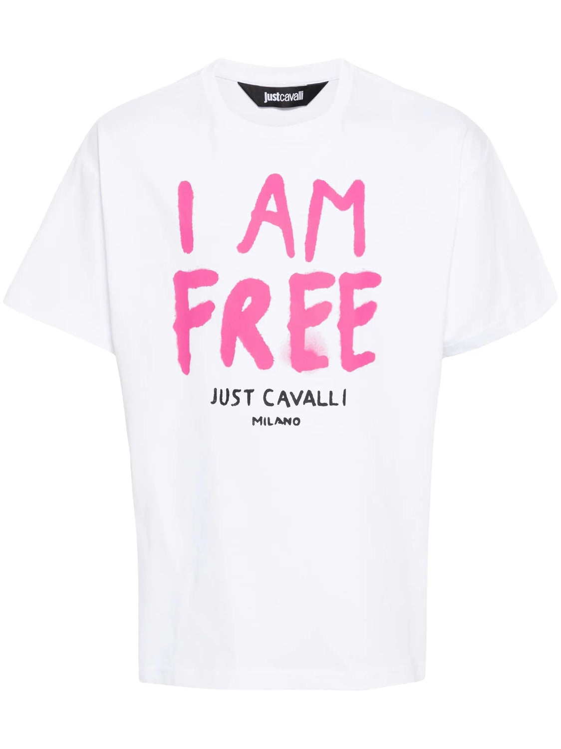 T Shirt Just Cavalli O Free Magic Fb Branco E Rosa