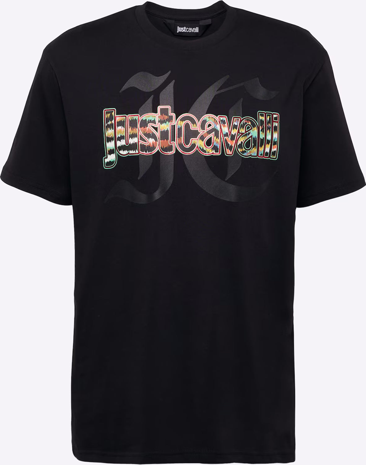 Just Cavalli T Shirt 76oahg12 Blk Multi Preto Multicolor_shot2