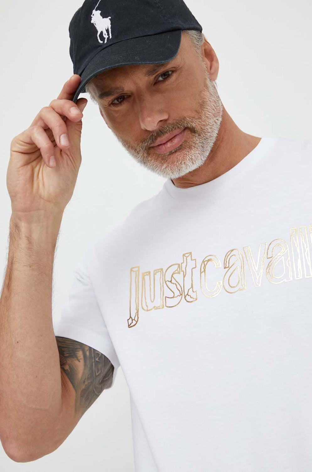Just Cavalli T Shirt 76oahg15 Whi Gold Branco Dourado_shot3