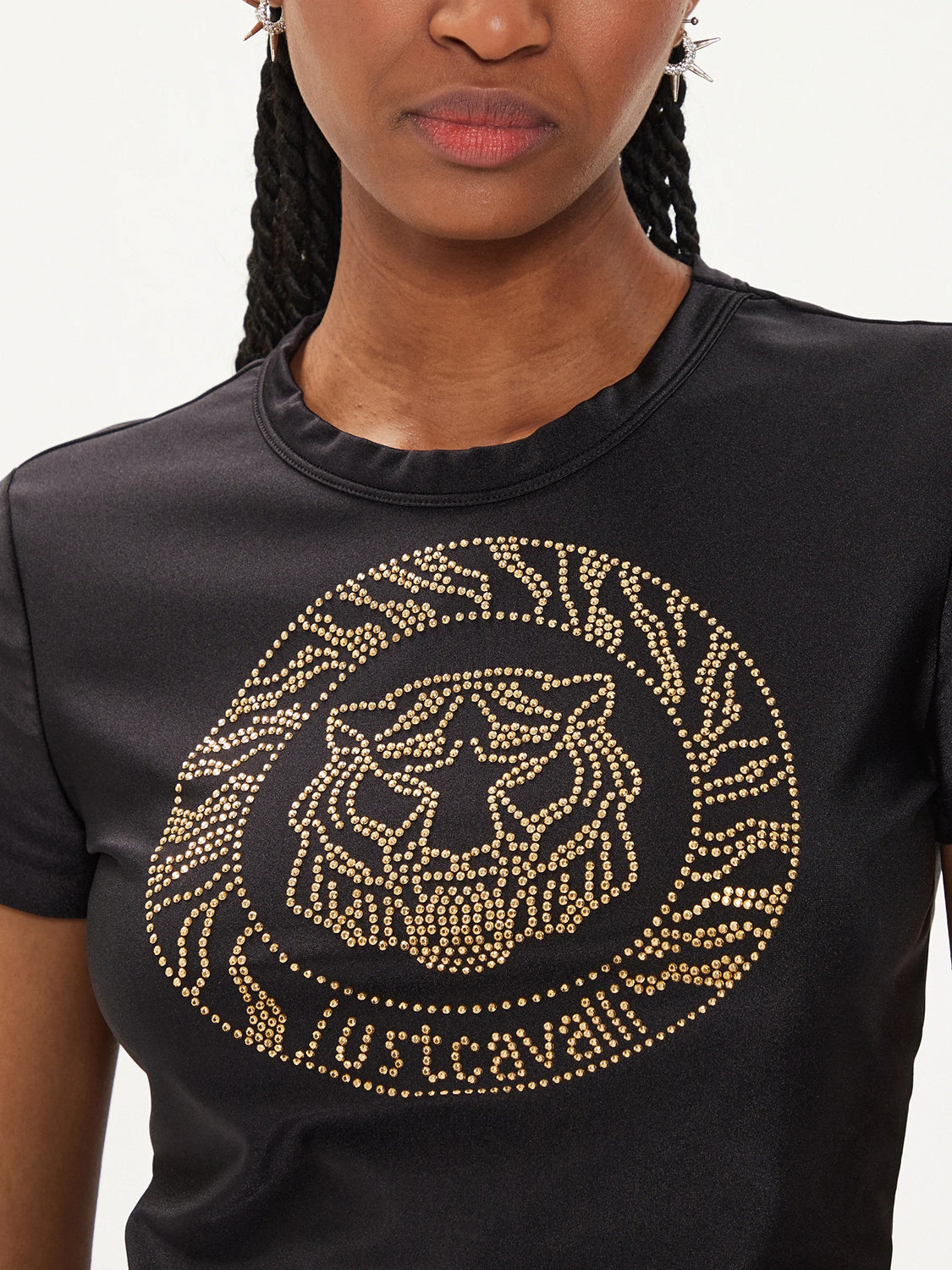 Just Cavalli T Shirt 76pah607 Black Preto_shot2