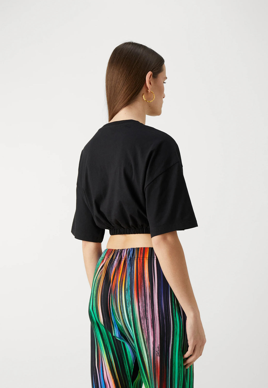 Just Cavalli T Shirt 76pahe00 Blk Gold Preto Ouro_shot2