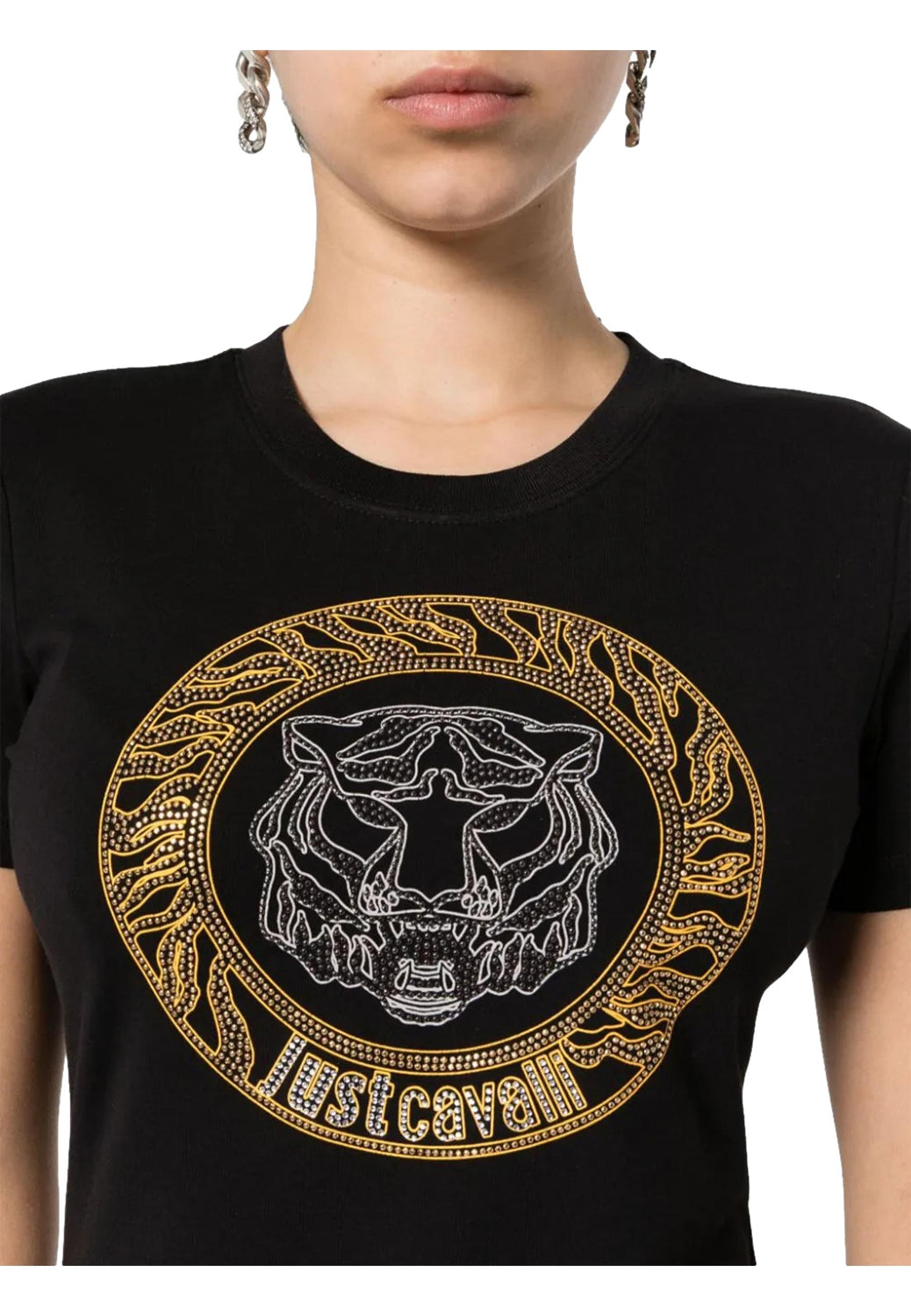 Just Cavalli T Shirt 76pahe08 Black Preto_shot2