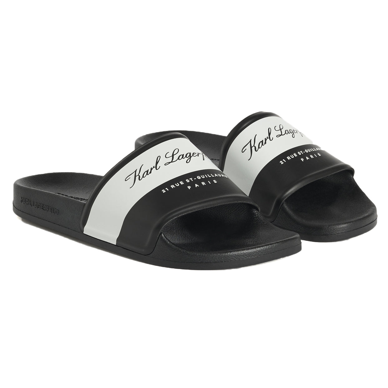 Karl Lagerfeld Chinelos Slippers Kl70023 Blk White Preto Branco_shot4