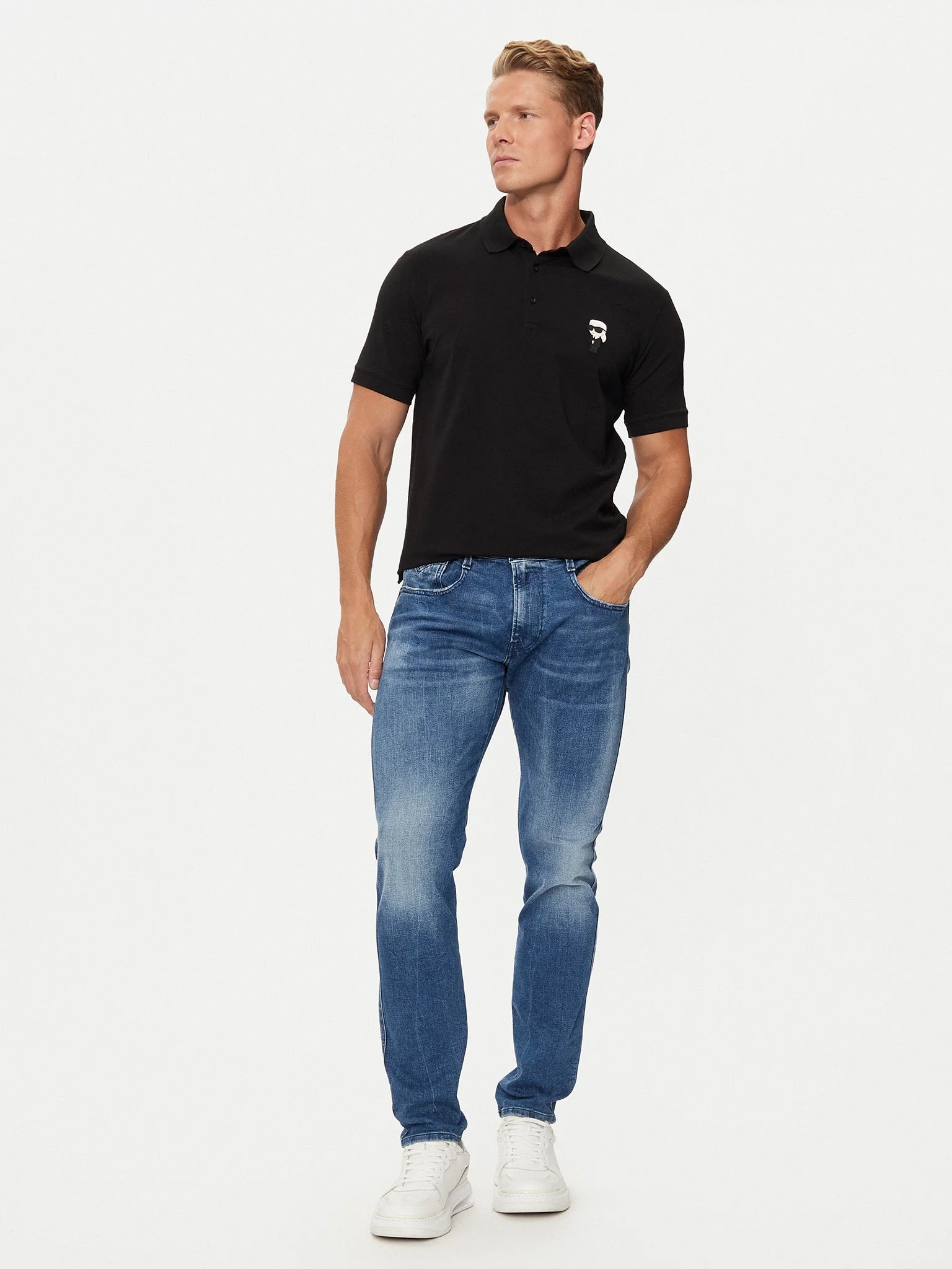 Karl Lagerfeld Polo Kl745022 Black Preto_shot1