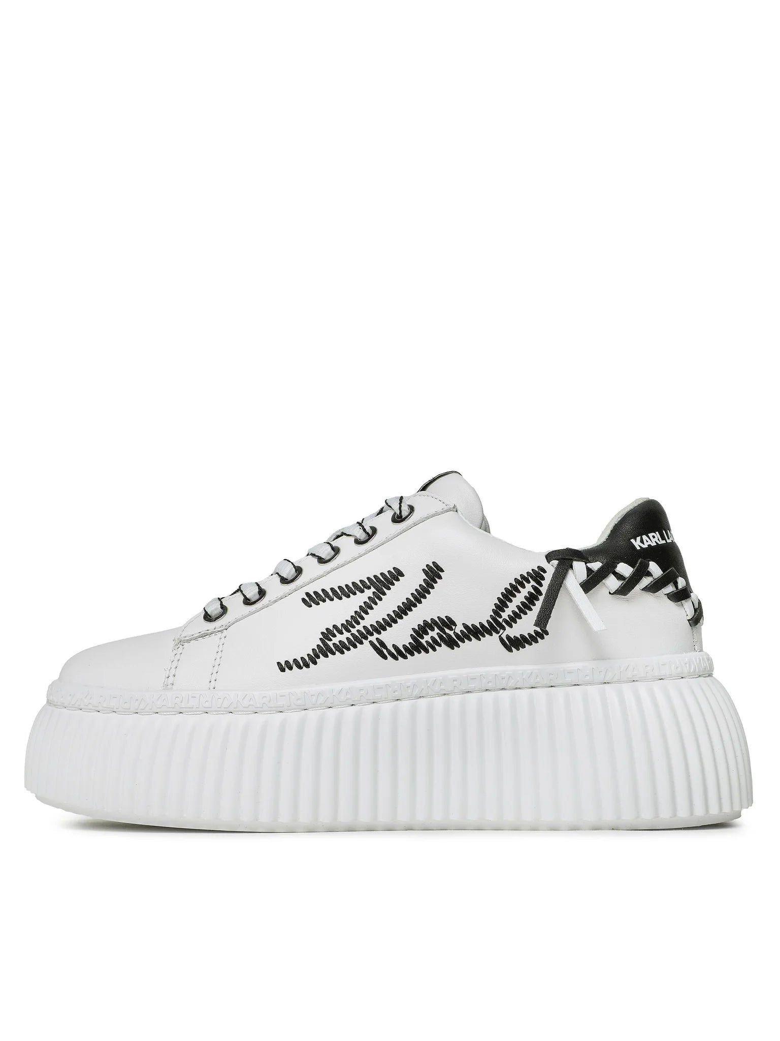 Karl Lagerfeld Sapatilhas Sneakers Shoes Kl42372 Whi Black Branco Preto_shot2
