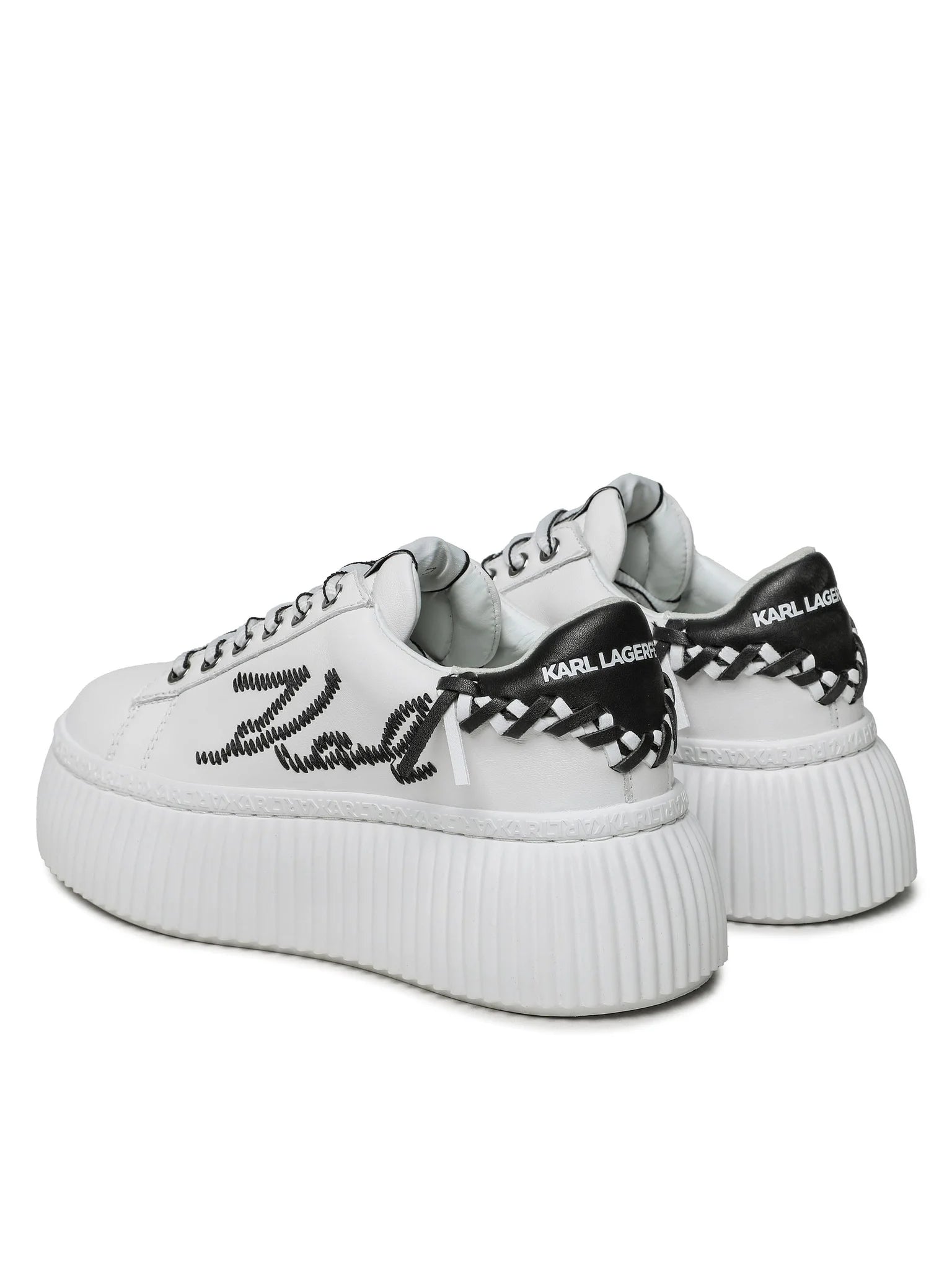 Karl Lagerfeld Sapatilhas Sneakers Shoes Kl42372 Whi Black Branco Preto_shot4