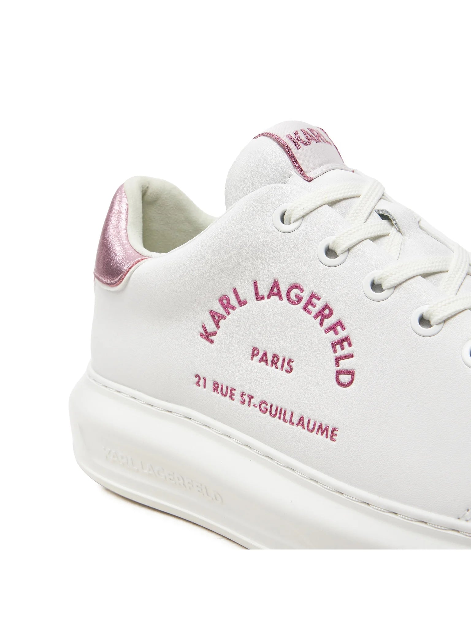 Sapatilhas Karl Lagerfeld Branco E Rosa Metal Maison
