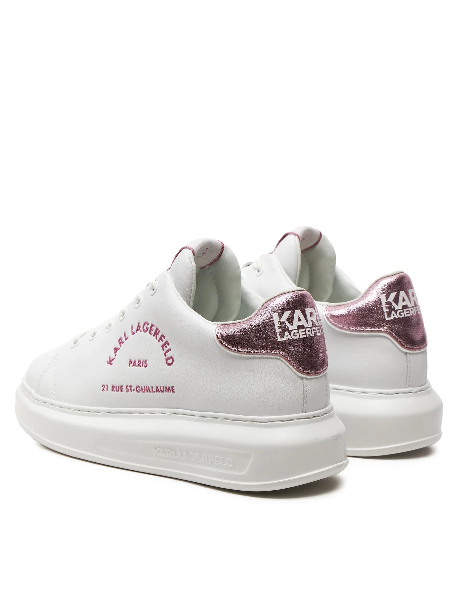 Sapatilhas Karl Lagerfeld Branco E Rosa Metal Maison
