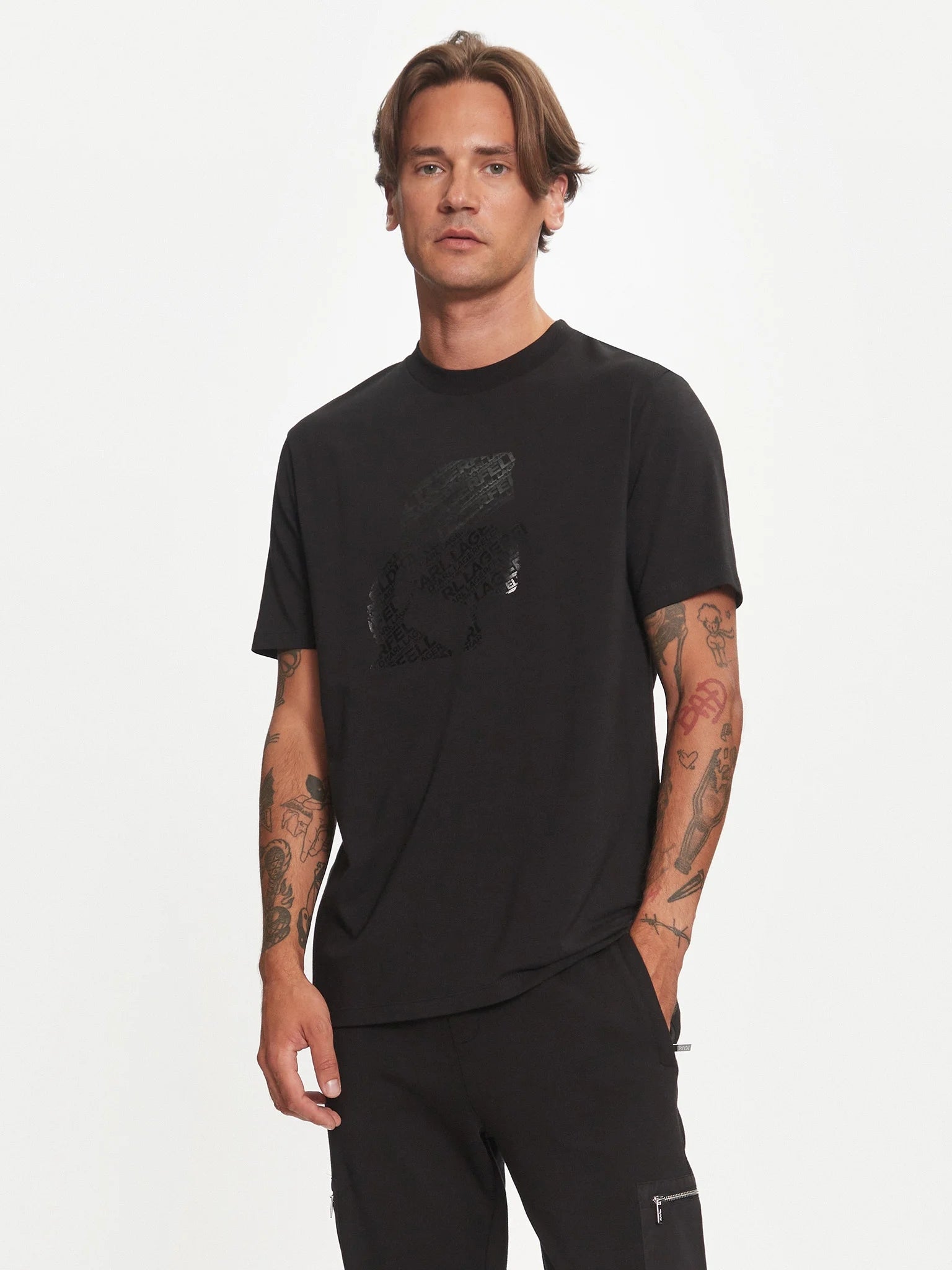 Karl Lagerfeld T Shirt Kl755059 544221 Black Preto_shot4
