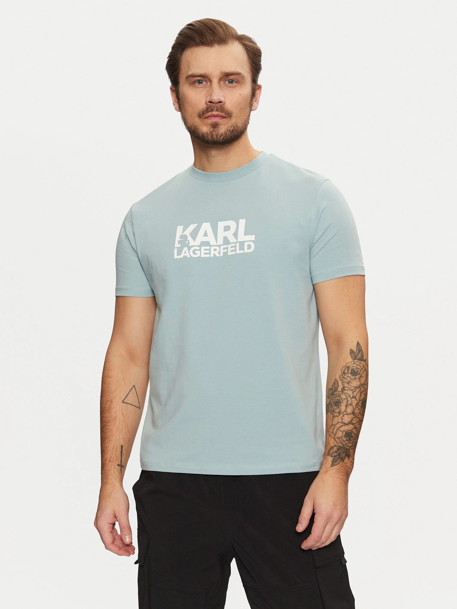Karl Lagerfeld T Shirt Kl755087 Sky Azul_shot2