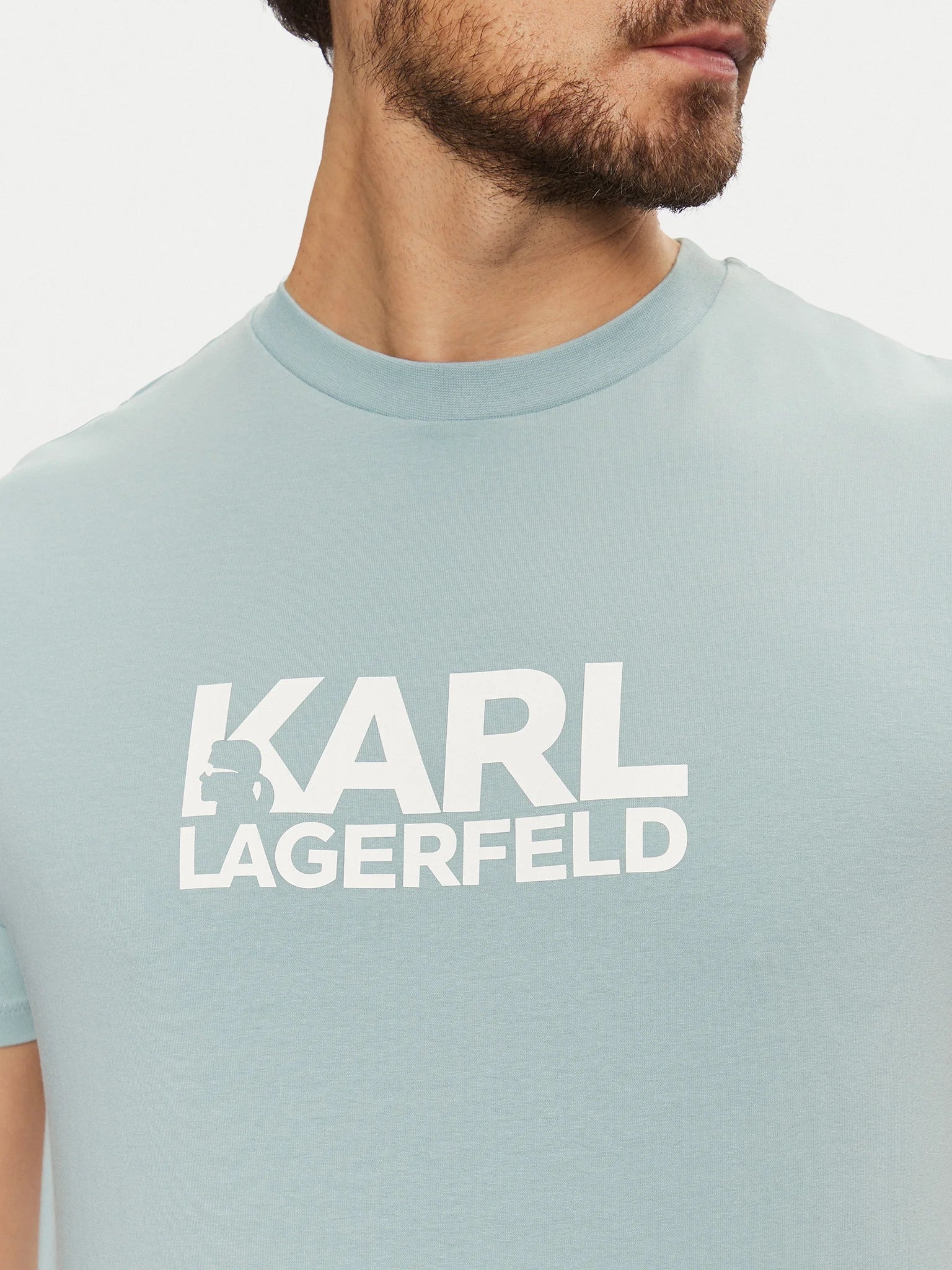 Karl Lagerfeld T Shirt Kl755087 Sky Azul_shot3