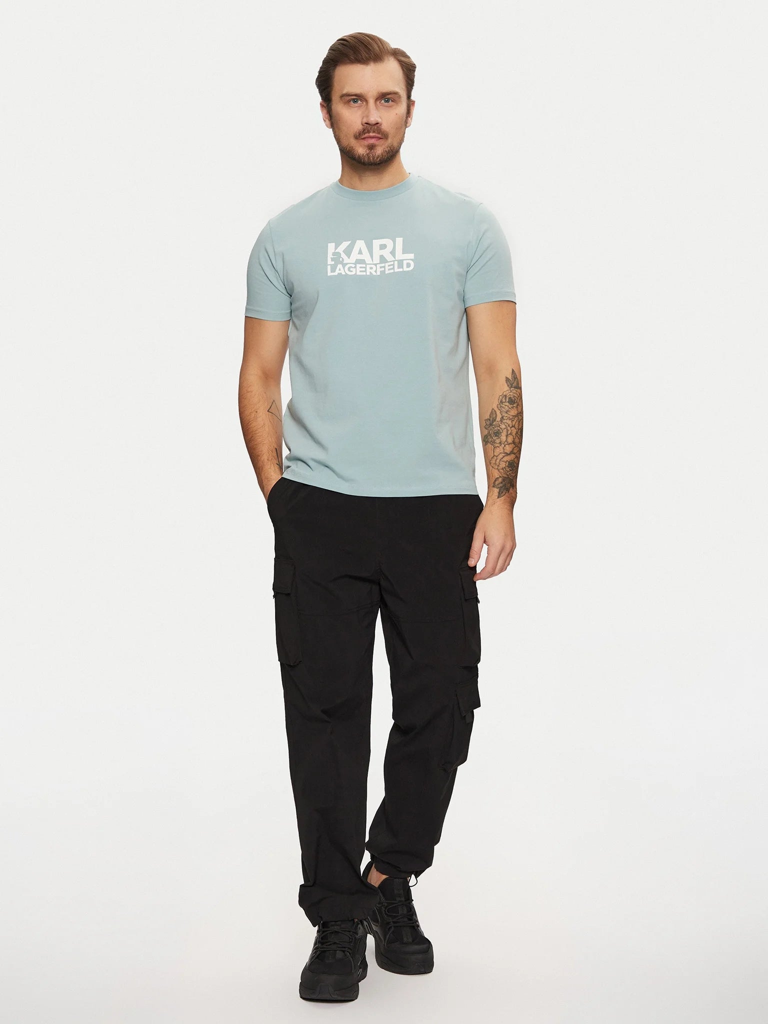Karl Lagerfeld T Shirt Kl755087 Sky Azul_shot5