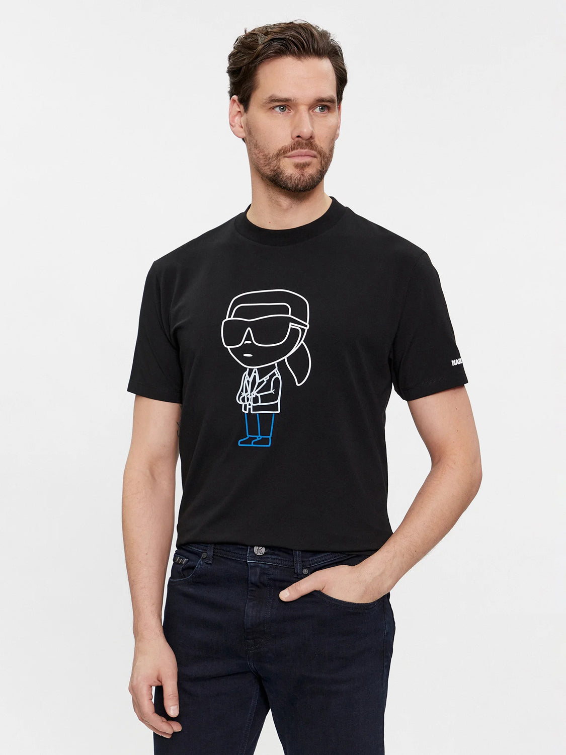 Karl Lagerfeld T Shirt Kl755401 Black Preto_shot4