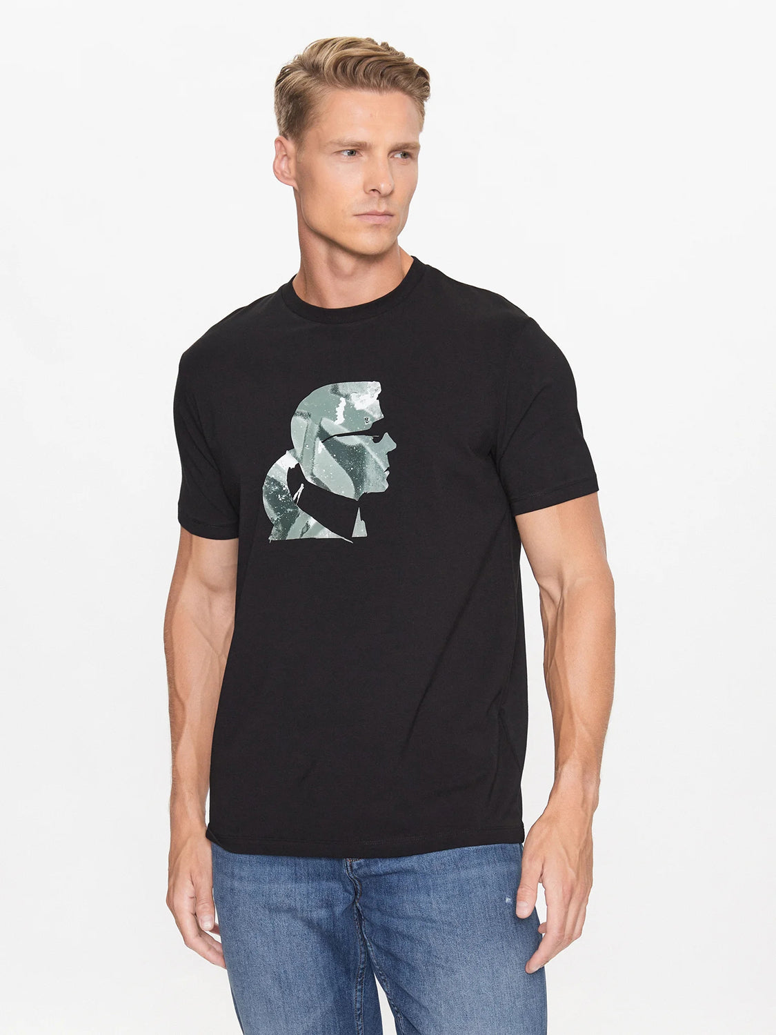 Karl Lagerfeld T Shirt Kl755404 Blk Multi Preto Multicolor_shot4