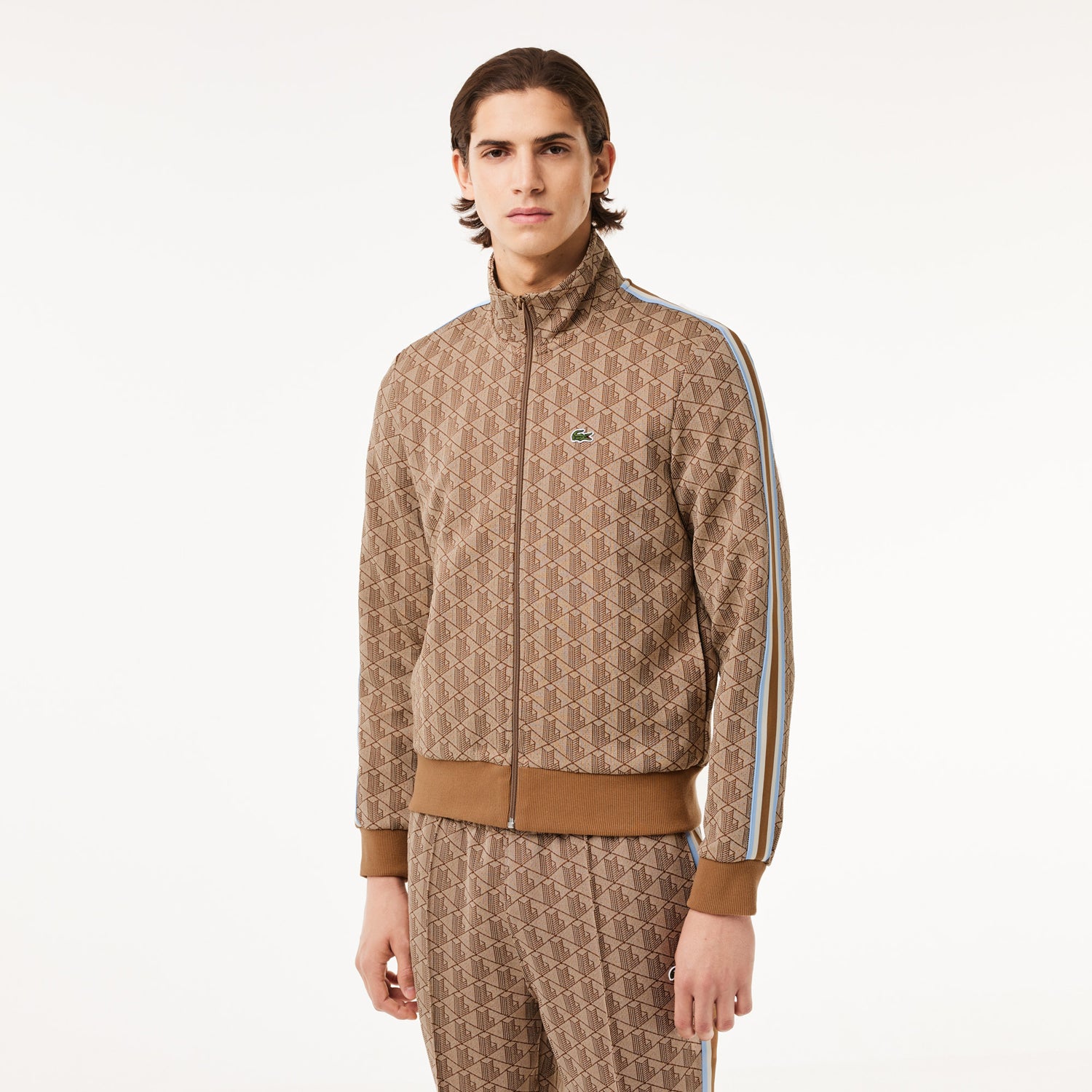 Lacoste Casaco Training Sweat Training Sh1368 Beige.logo Beige_shot1