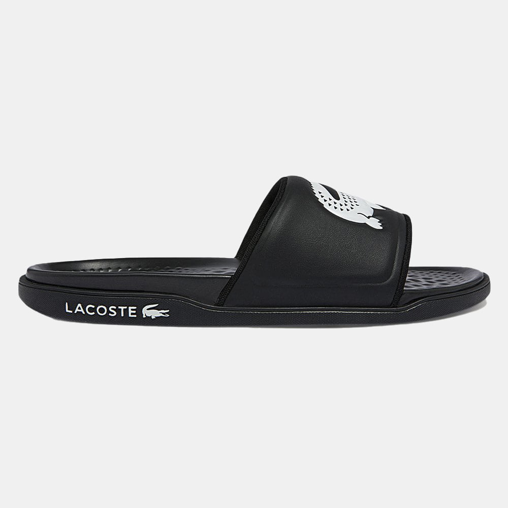 Lacoste Chinelos Slippers Croco Dualiste Blk White Preto Branco Shot1