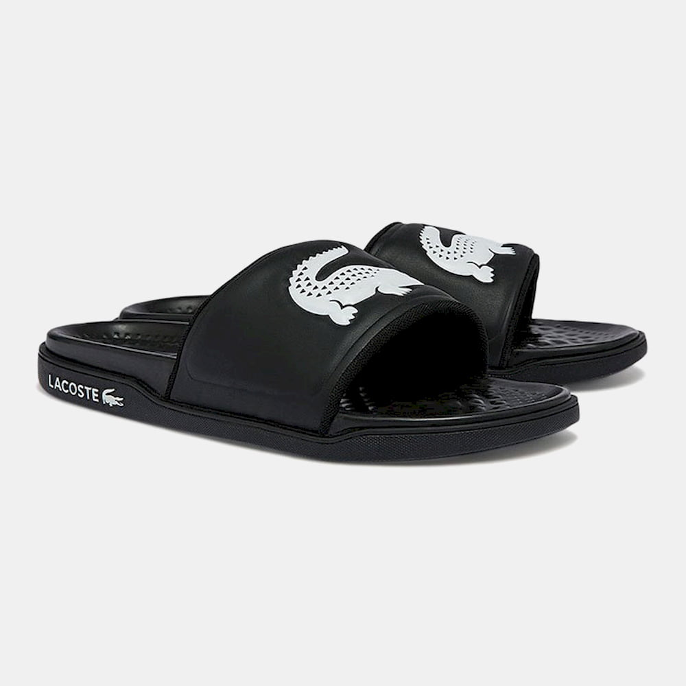 Lacoste Chinelos Slippers Croco Dualiste Blk White Preto Branco Shot3