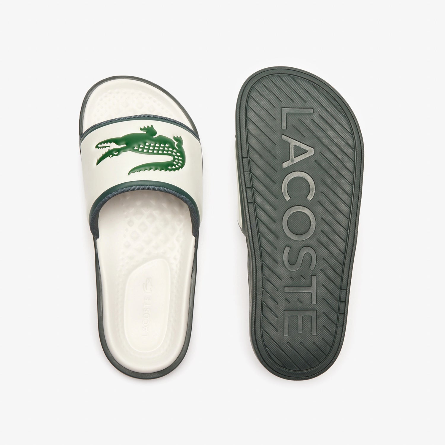 Lacoste Chinelos Slippers Croco Dualiste Whi Dk.gre Branco Verde_shot4