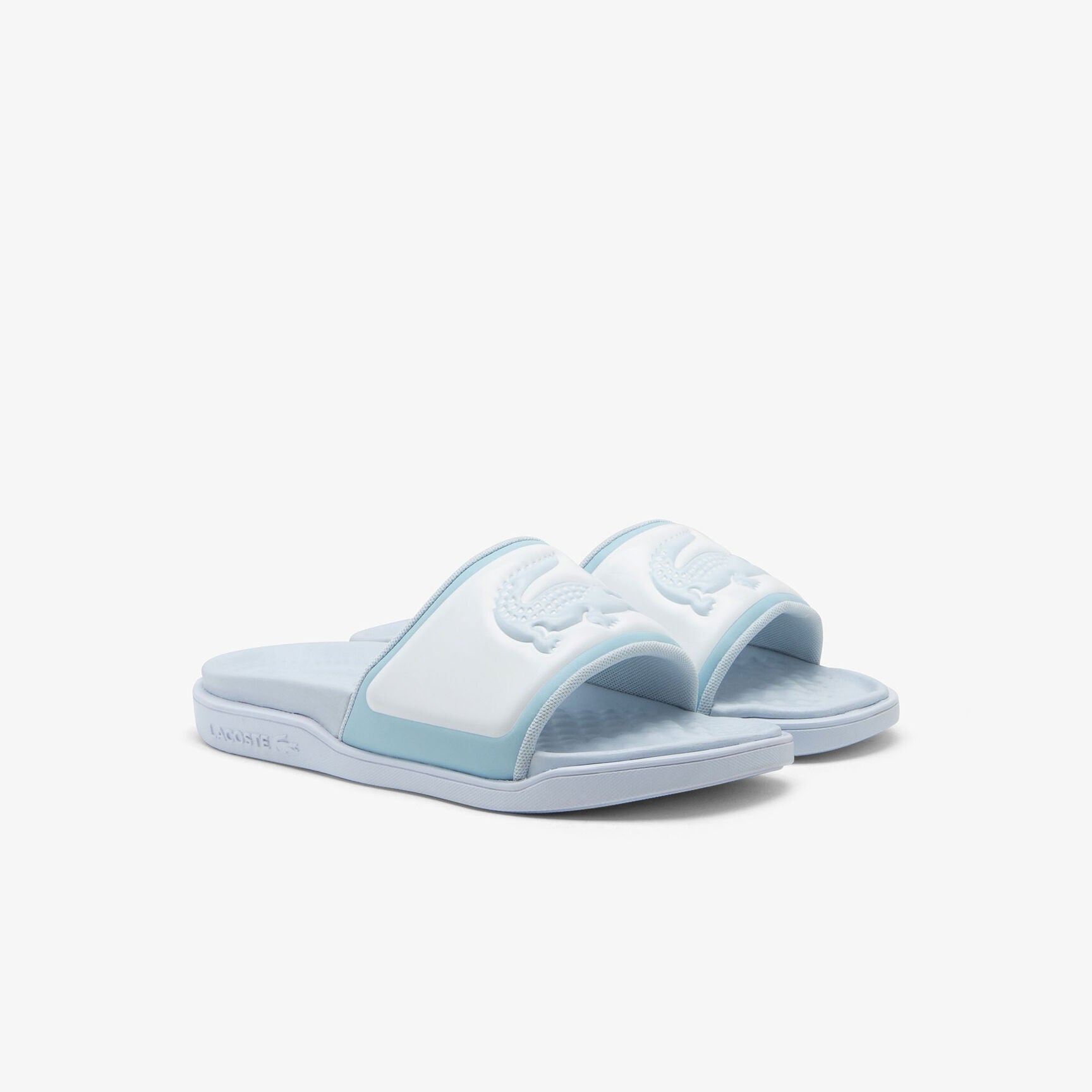 Lacoste Chinelos Slippers Croco Dualiste Whi Lt.blu Branco Azul Claro_shot2
