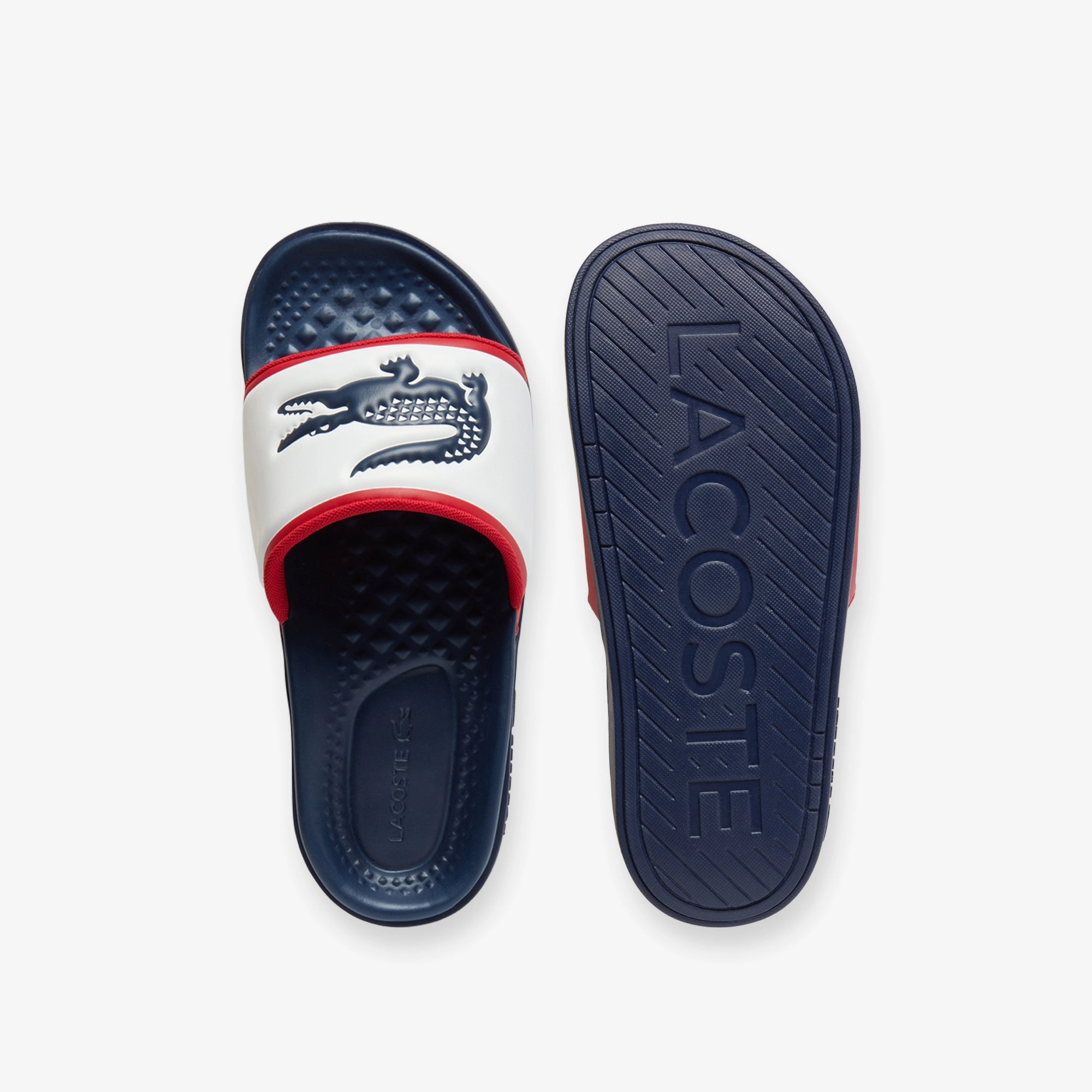 Lacoste Chinelos Slippers Croco Dualiste Whi Nvy Re Branco Navy Vermelho_shot4