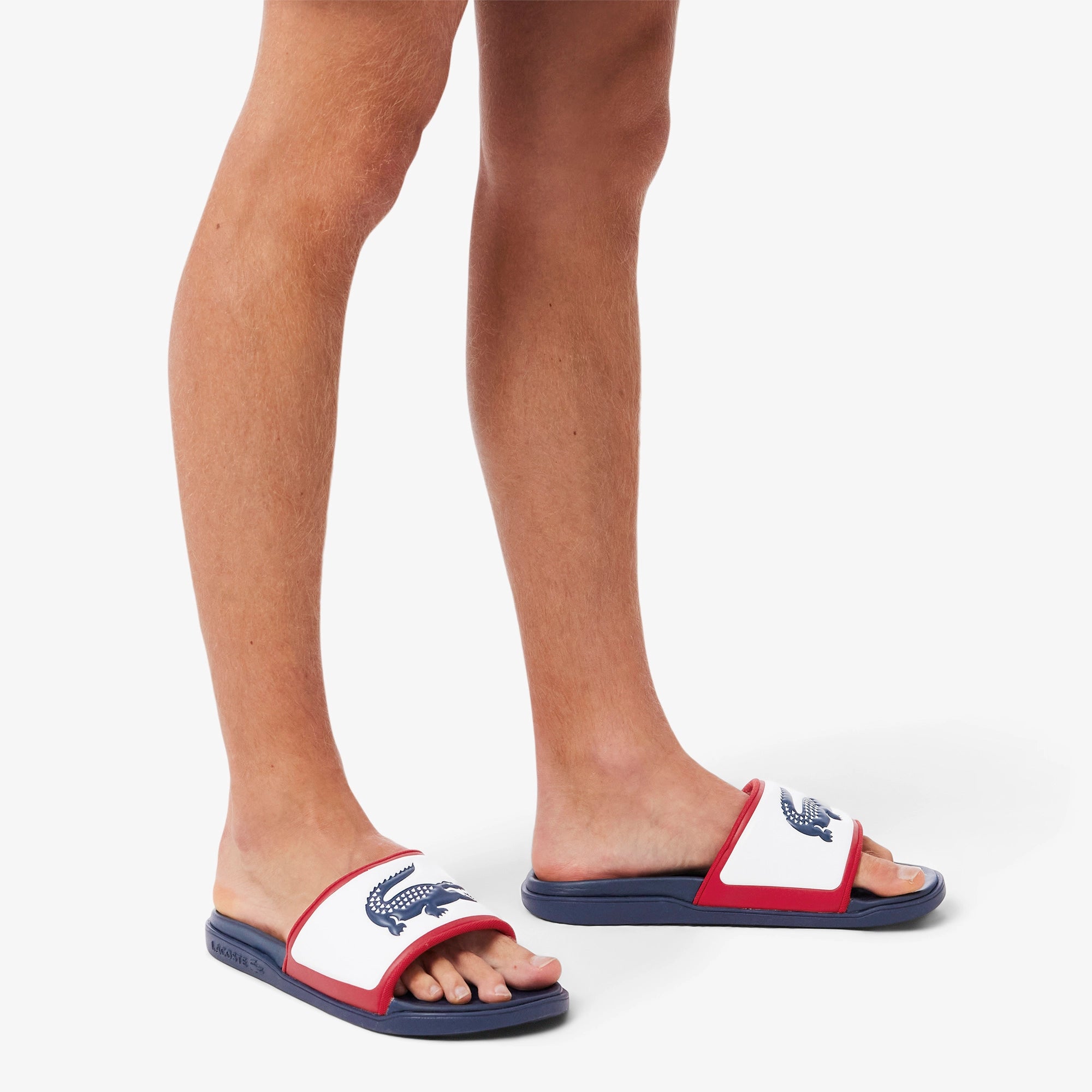 Lacoste Chinelos Slippers Croco Dualiste Whi Nvy Re Branco Navy Vermelho_shot7