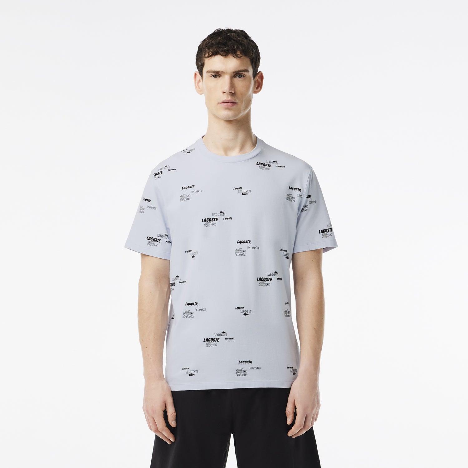 Lacoste Conjunto T Shirt Calcao T Shirt And Shorts 4h8397 Whi Black Branco Preto_shot2