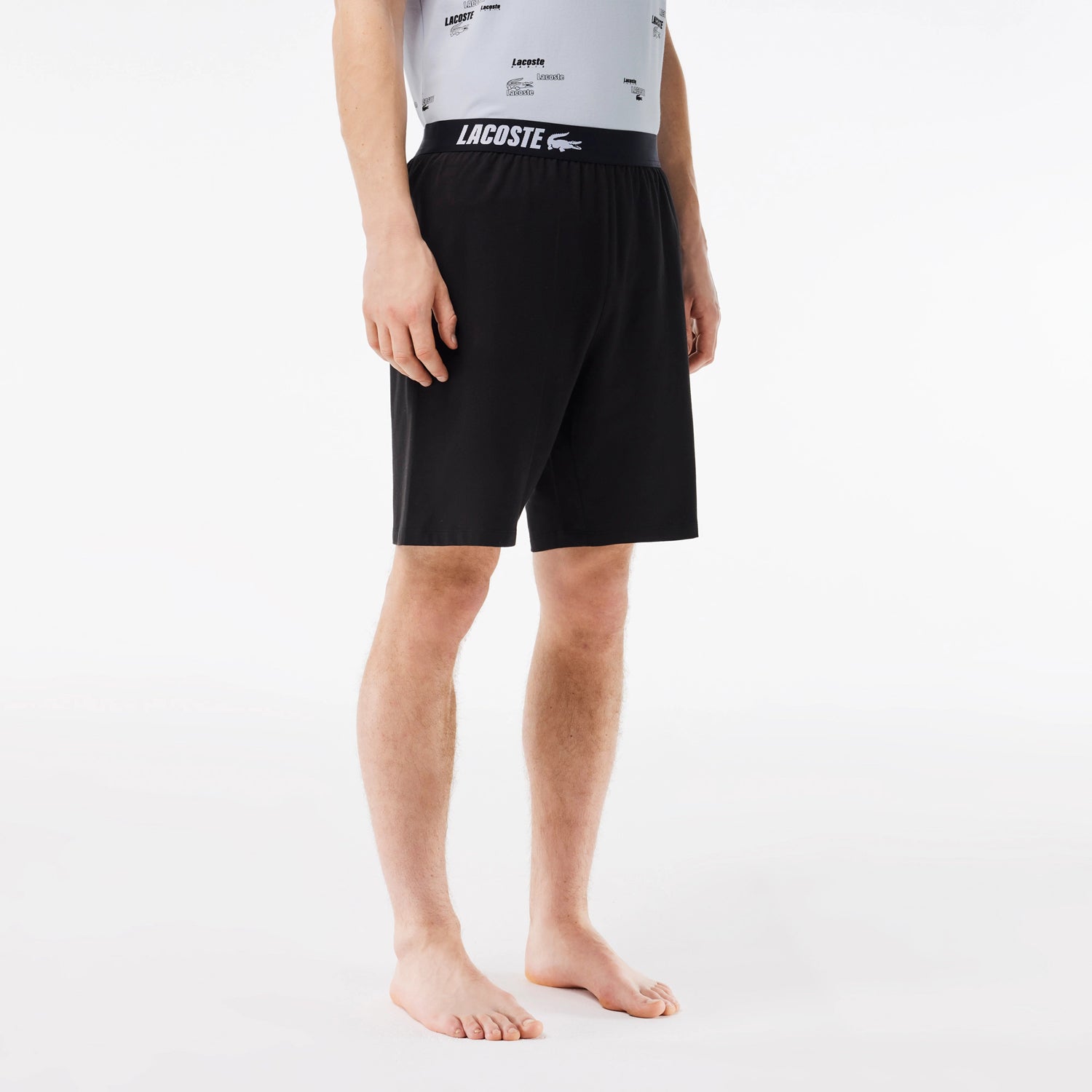 Conjunto T Shirt Calcao Lacoste Branco E Preto