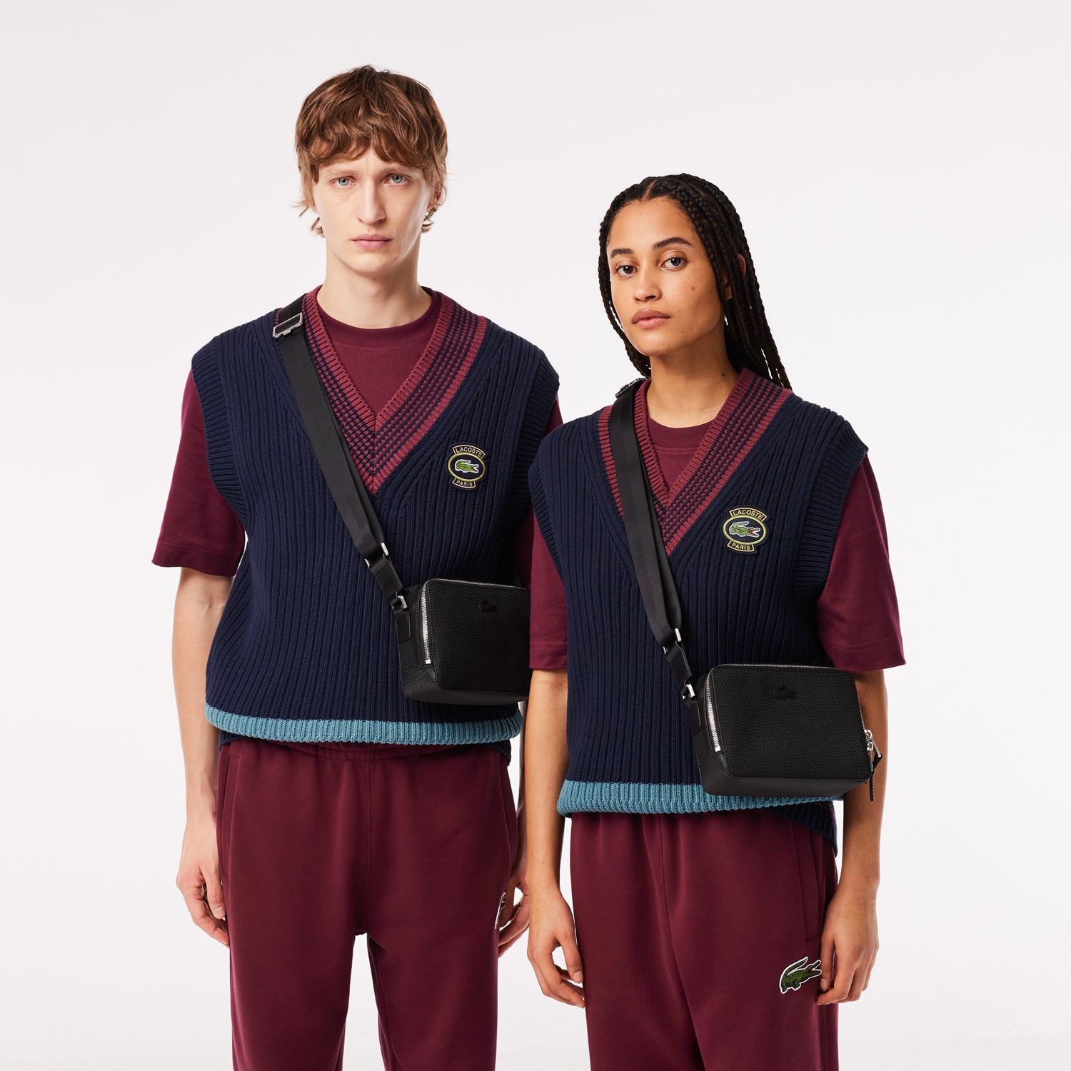 Crossbody Lacoste Shoulder Italian Leather Preto