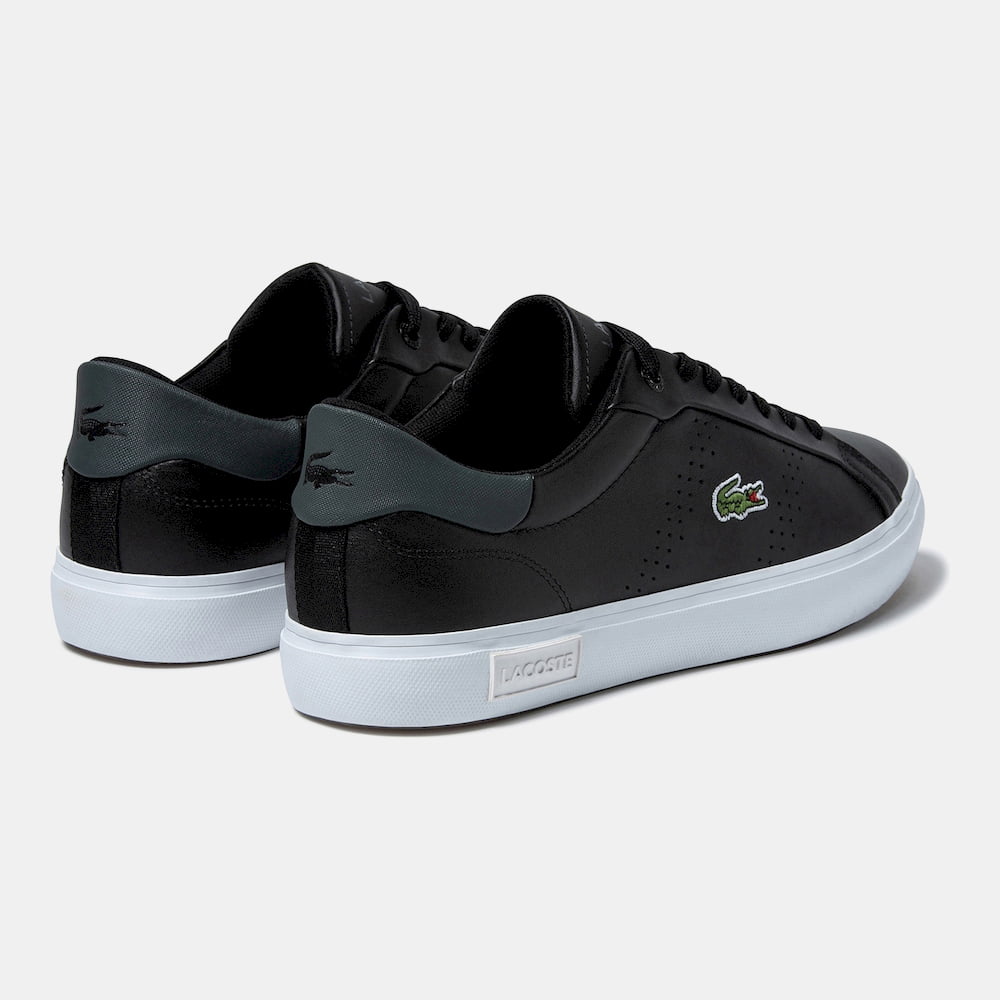 Lacoste Sapatilhas Sneakers Shoes Powercourt Lea Blk Gry Preto Cinza Shot6