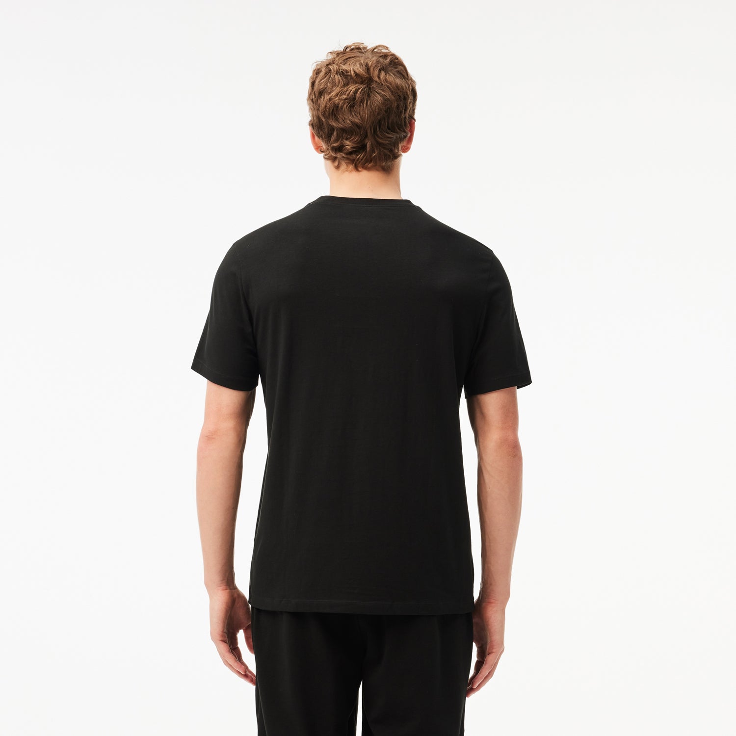 Lacoste T Shirt Th1511 Blk White Preto Branco_shot3