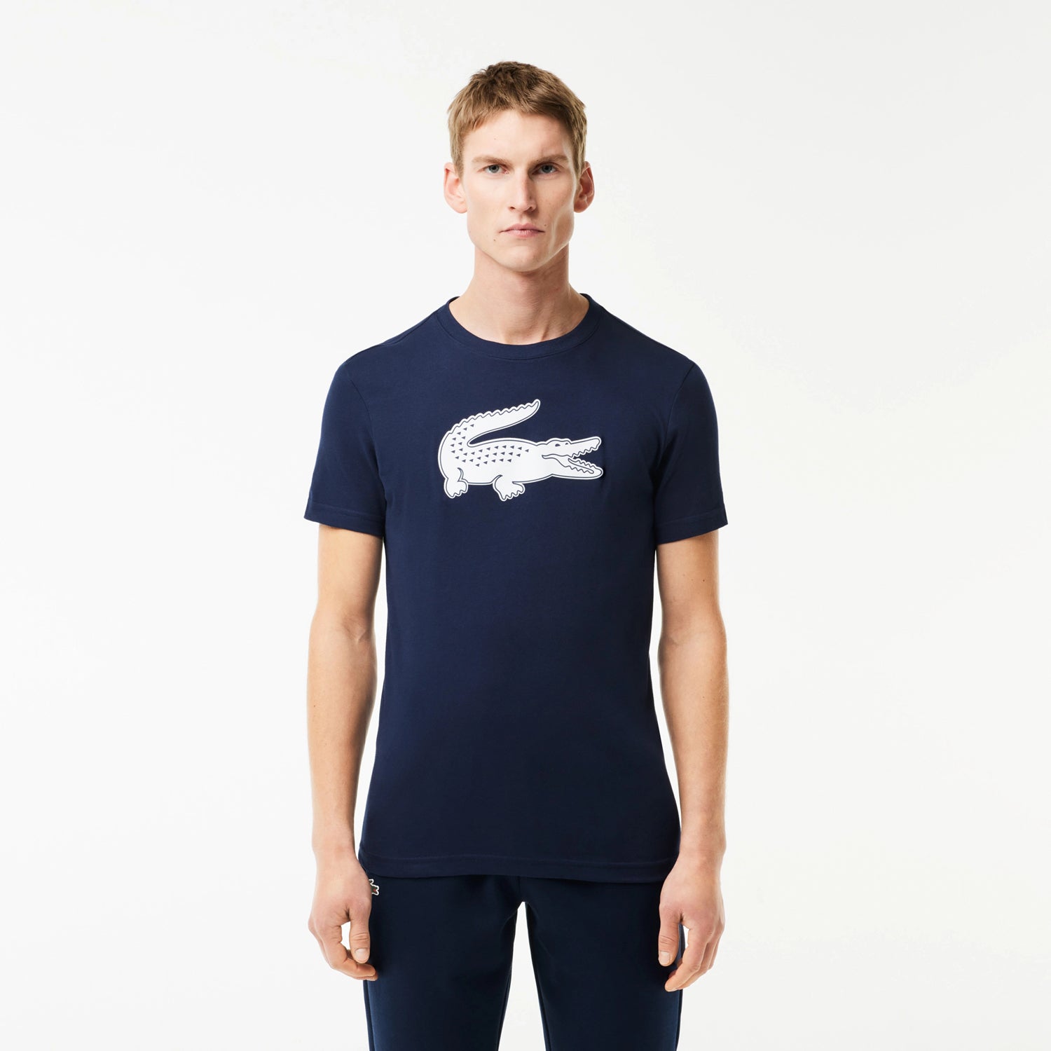 Lacoste T Shirt Th2042 Navy White Navy Branco_shot1