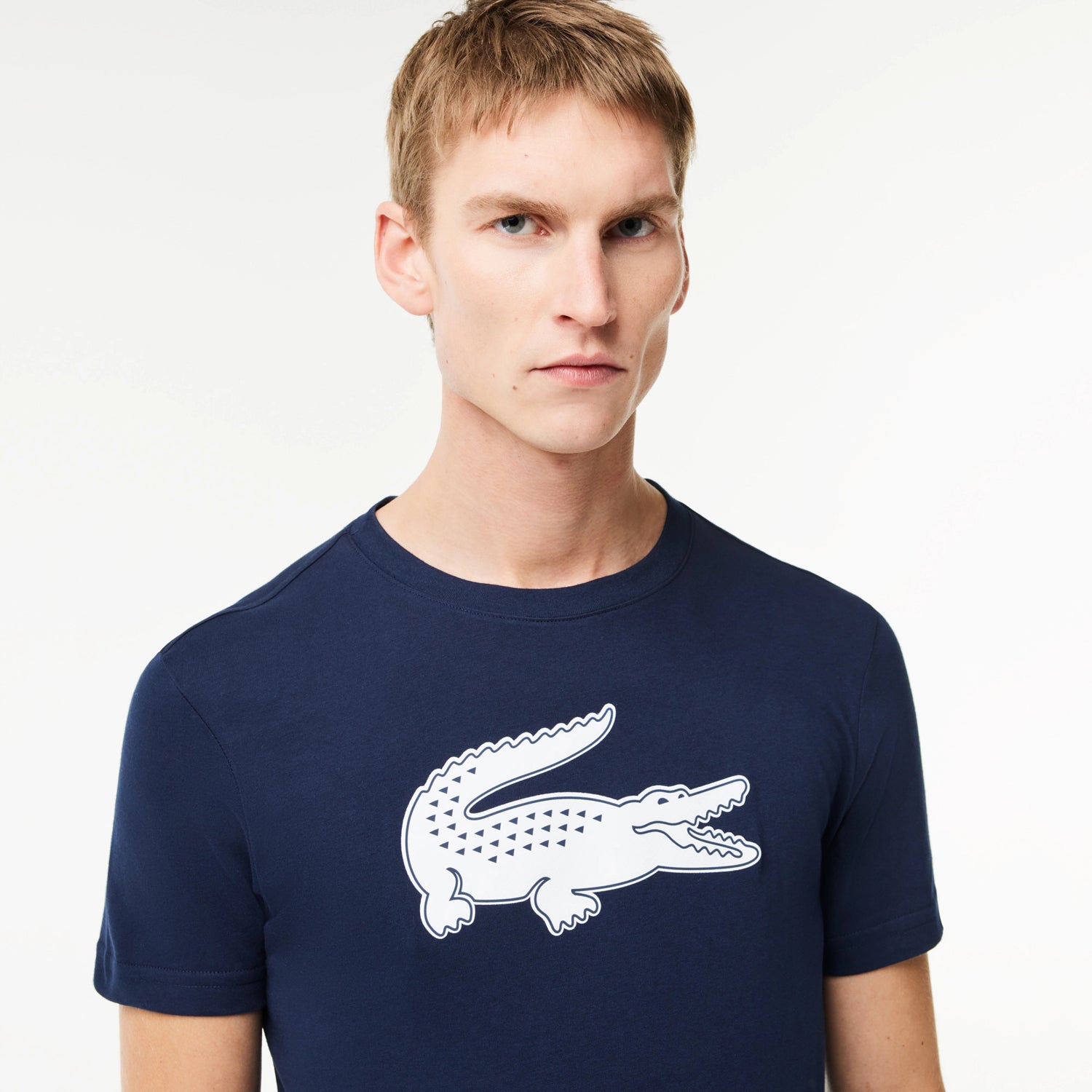 Lacoste T Shirt Th2042 Navy White Navy Branco_shot2