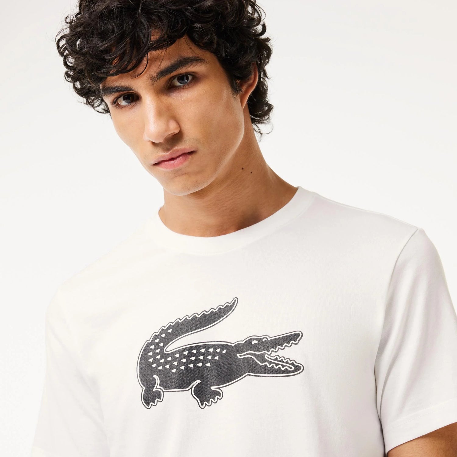Lacoste T Shirt Th2042 Whi Black Branco Preto_shot2