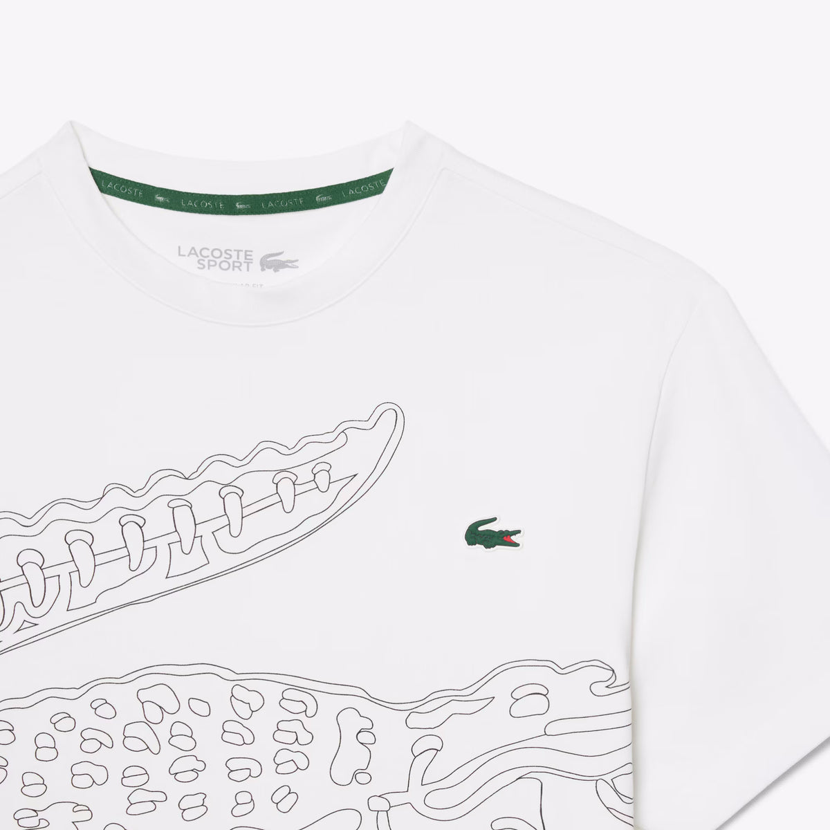 Lacoste T Shirt Th6682 Whi Black Branco Preto_shot4