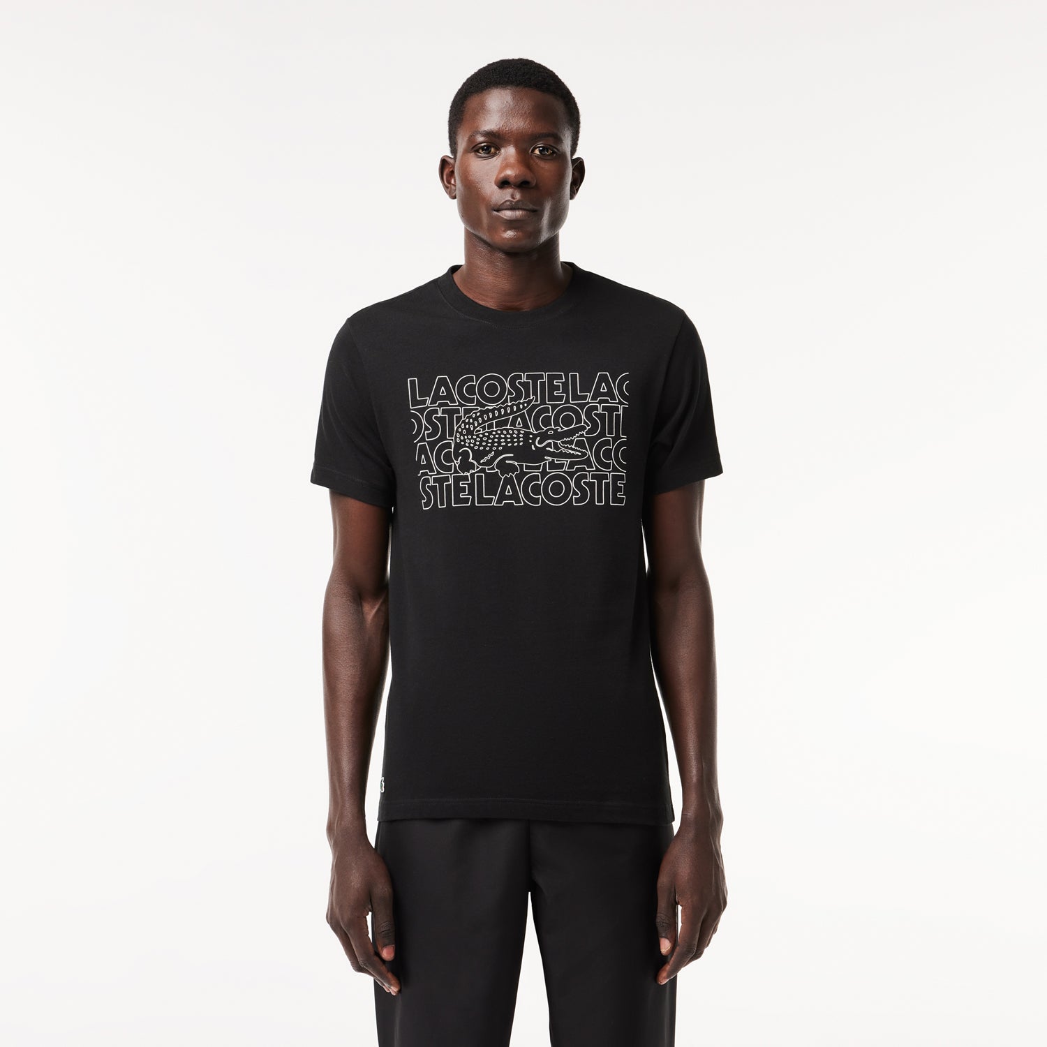Lacoste T Shirt Th7505 Black Preto_shot1
