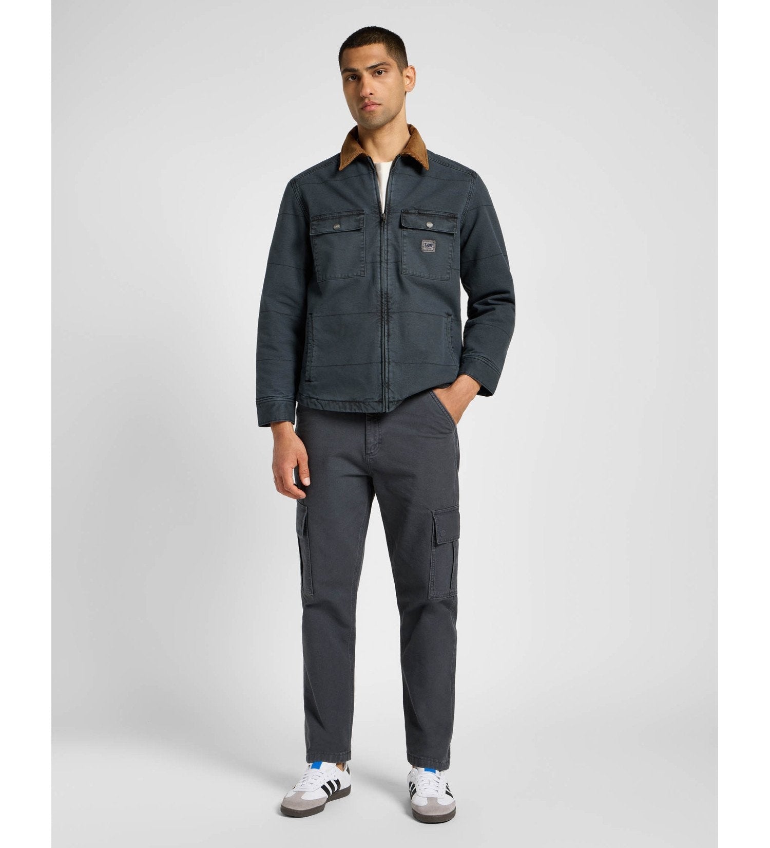 Lee Blusao Jackets E Jacket Quilt Dk.grey Cinza Escuro_shot1