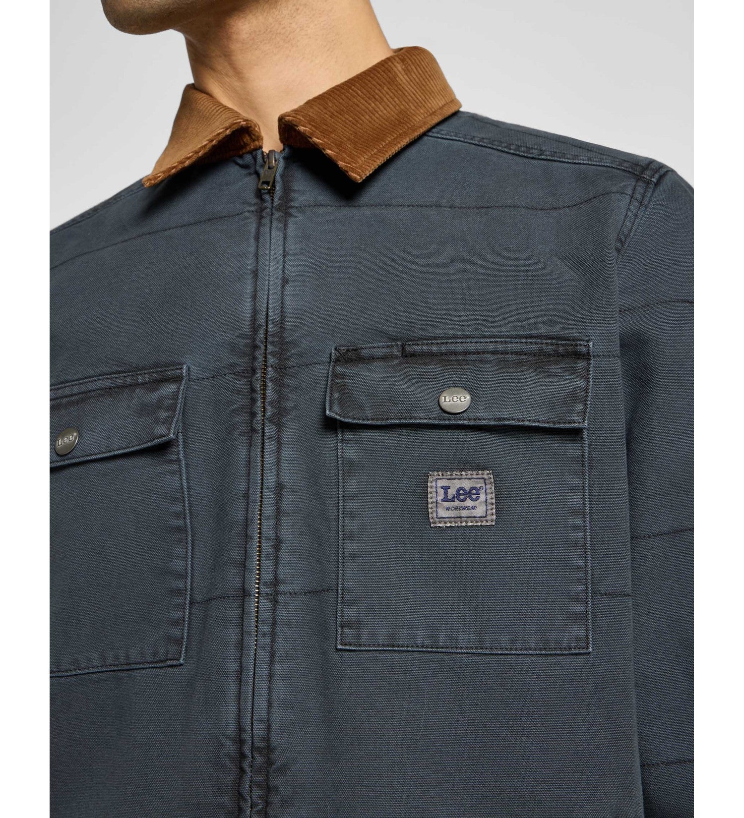 Lee Blusao Jackets E Jacket Quilt Dk.grey Cinza Escuro_shot3