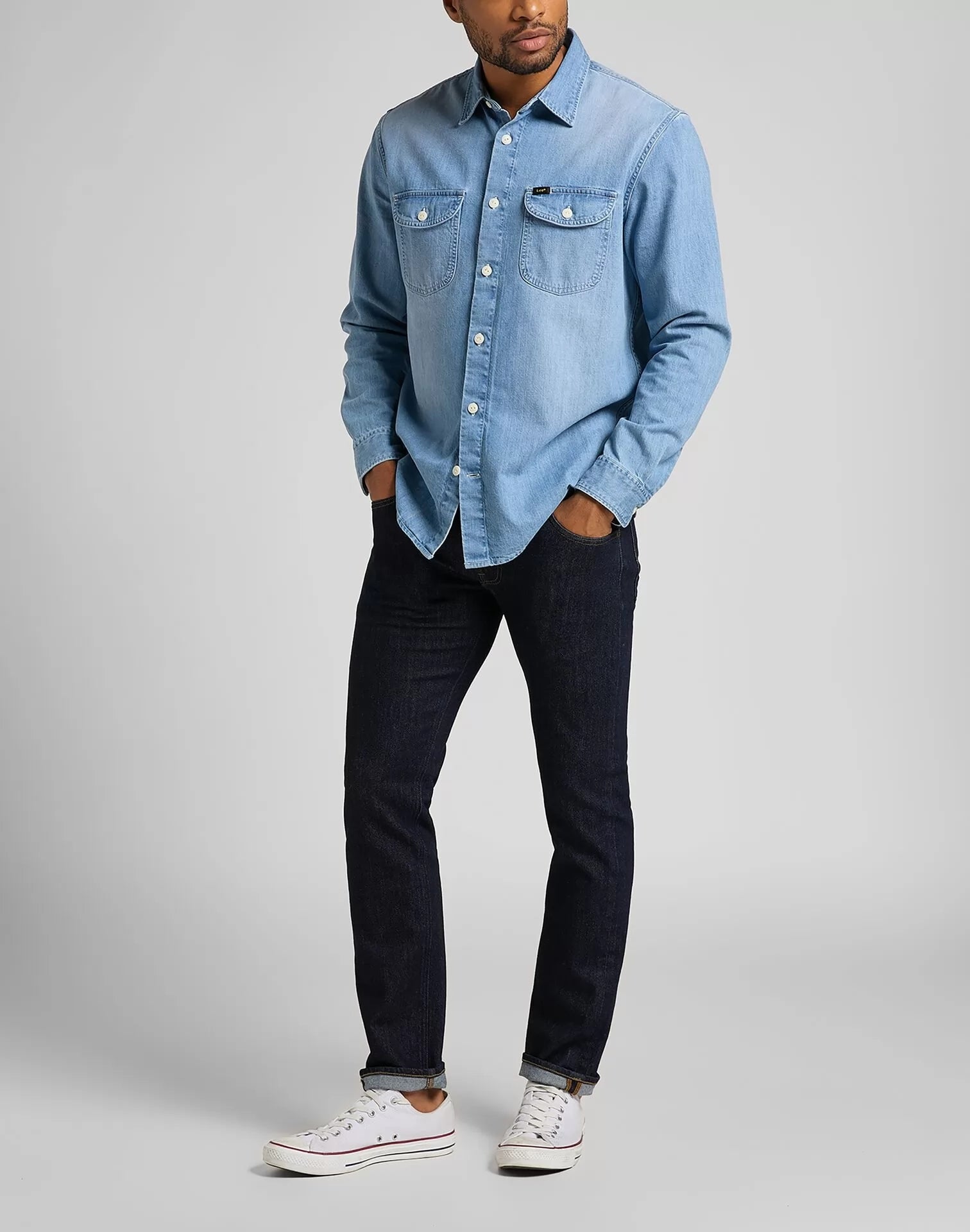 Lee Calcas Trousers El707px36 Dark Wash Dark Wash_shot2