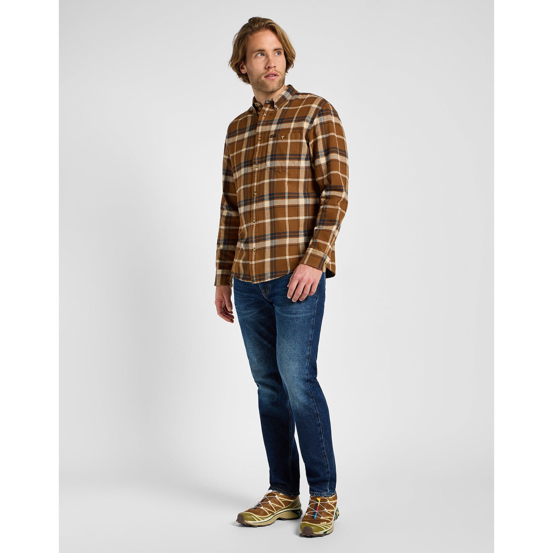 Lee Camisa  Shirt Eriveted Brown Castanho_shot3