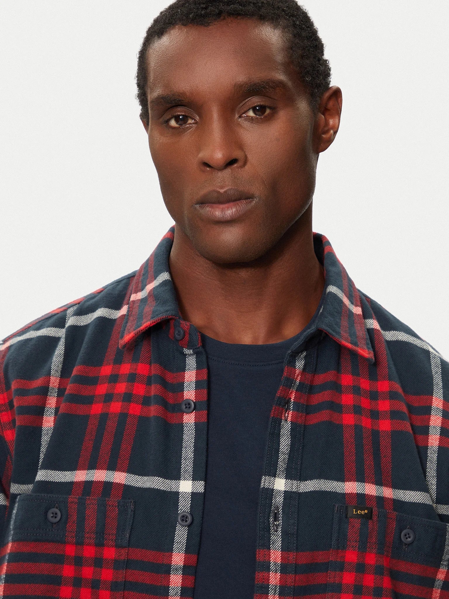 Lee Camisa Shirt Eriveted Navy Red Navy Vermelho_shot3