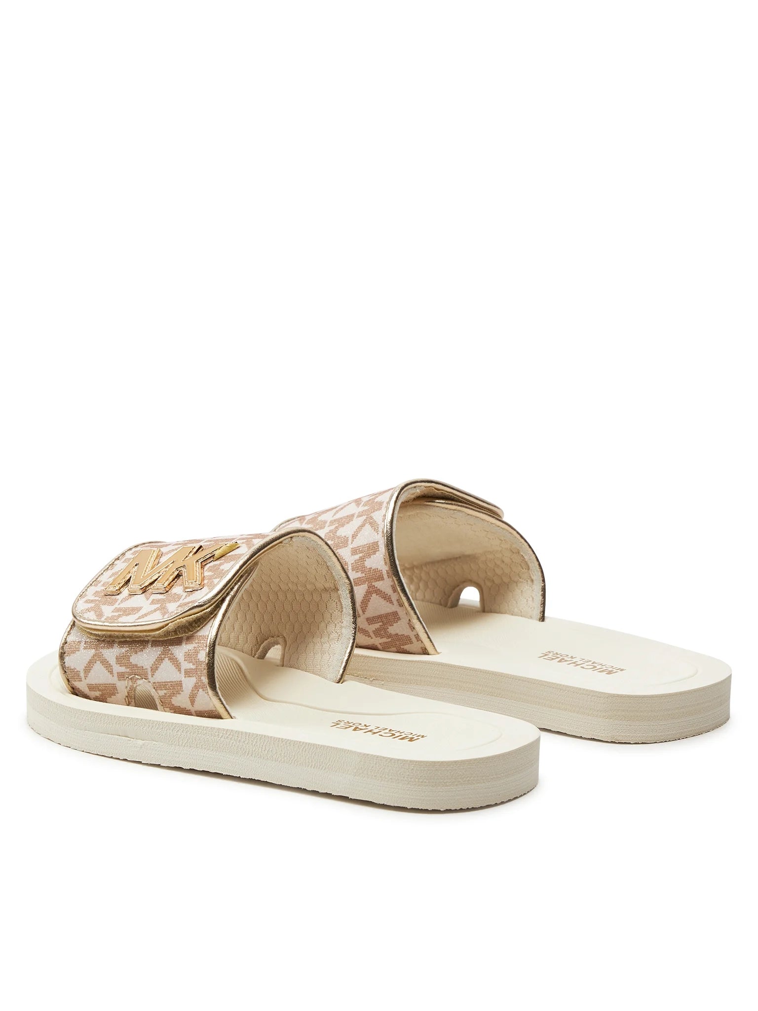 Michael Kors Chinelos Slippers Eli Carroll Vanila Gol Vanilla Ouro_shot1