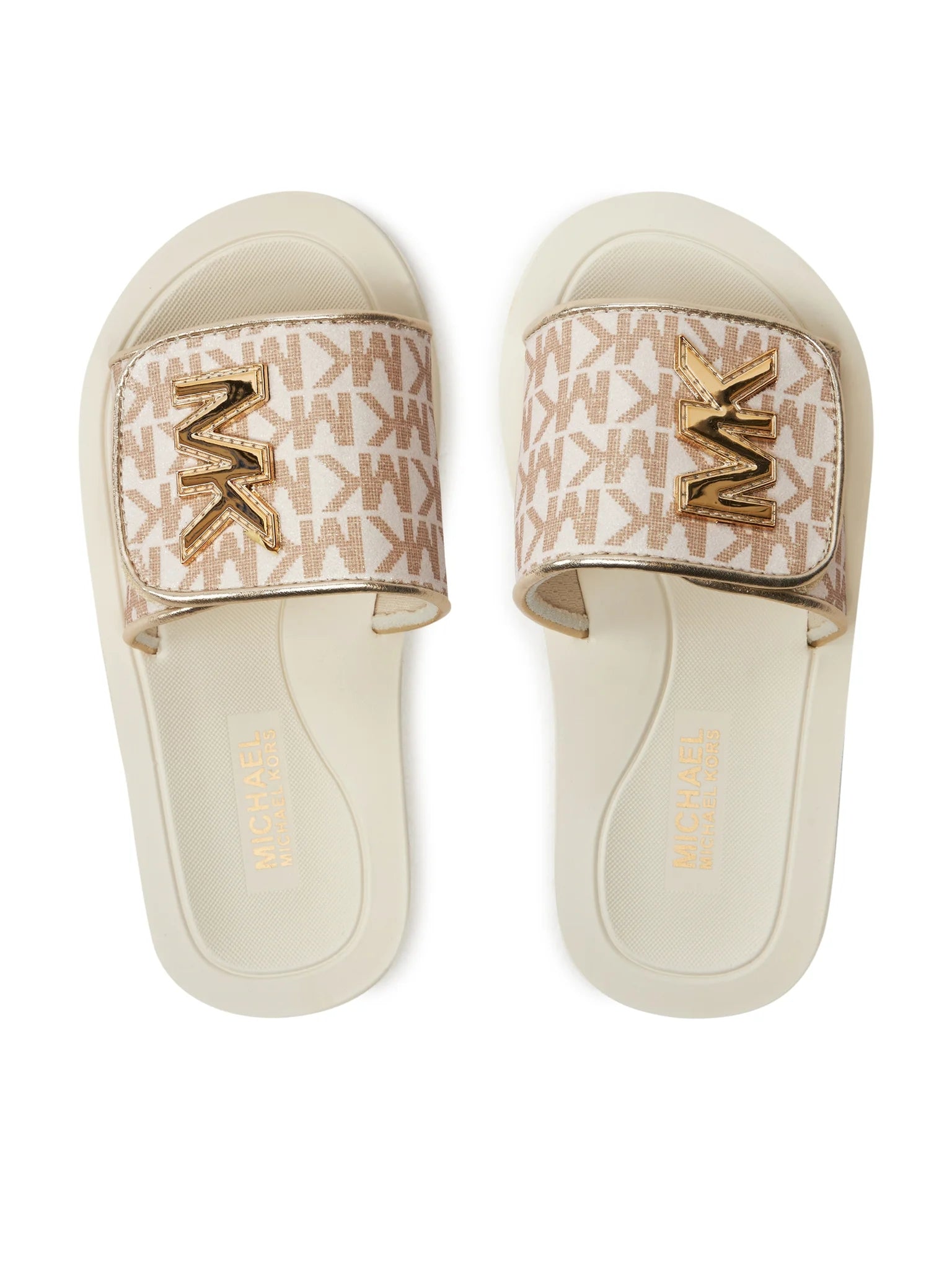 Michael Kors Chinelos Slippers Eli Carroll Vanila Gol Vanilla Ouro_shot4