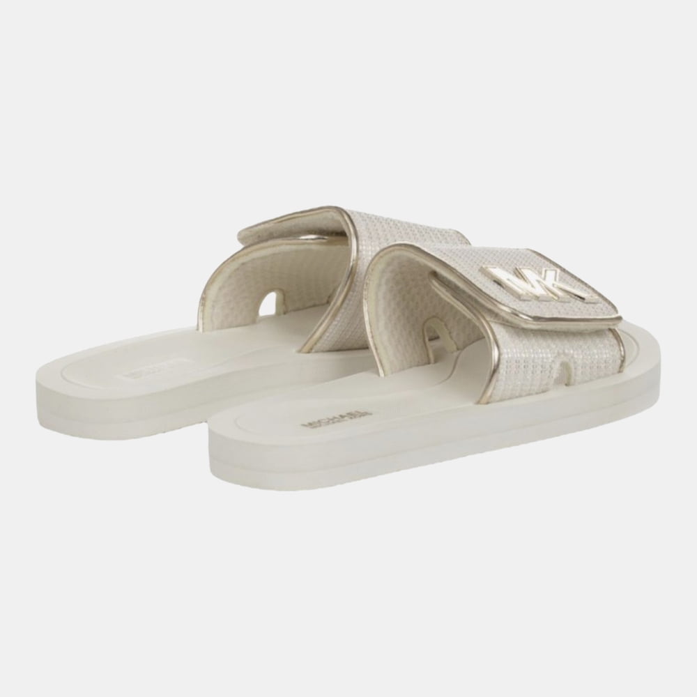 Michael Kors Chinelos Slippers Eli Rylee Whi Gold Branco Dourado Shot2