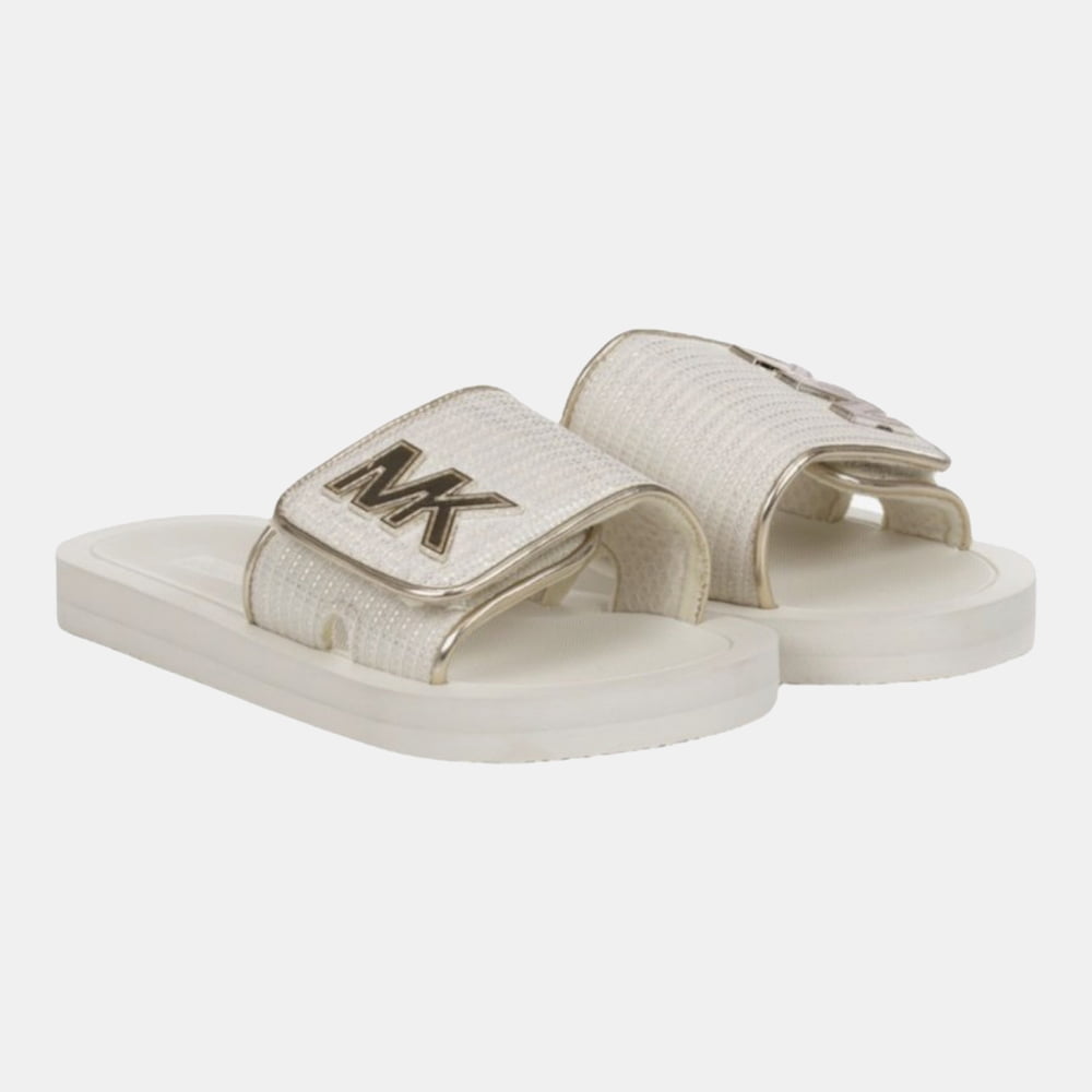 Gold michael store kors slippers