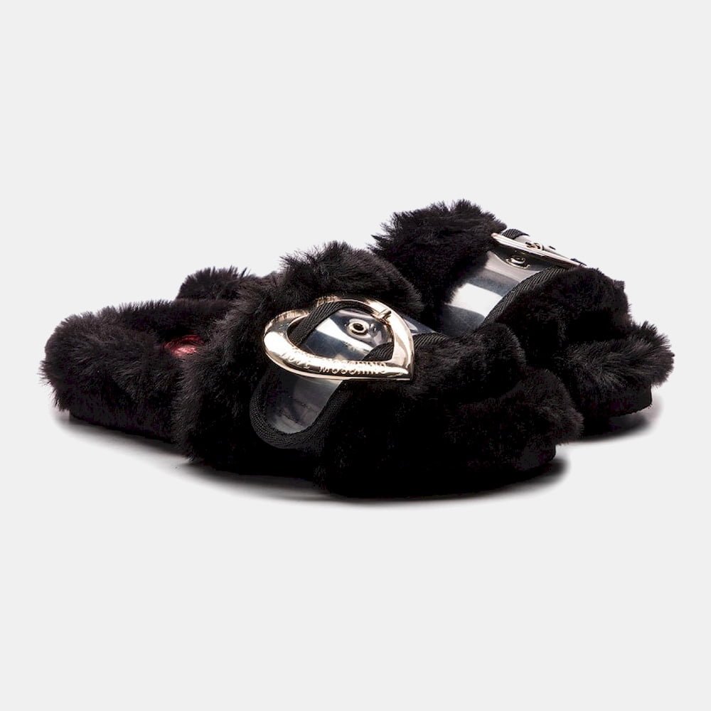 Moschino Chinelos Slippers Ja28023 Black Preto Shot4