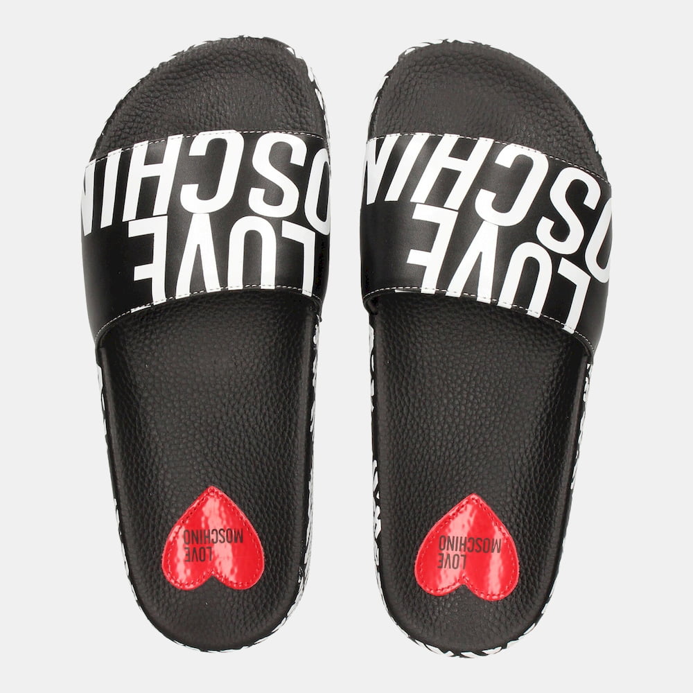 Moschino Chinelos Slippers Ja28042 Black Preto Shot11