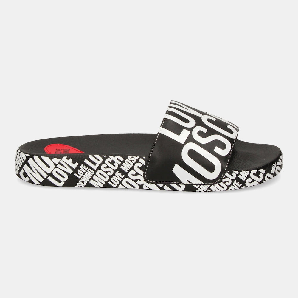 Moschino Chinelos Slippers Ja28042 Black Preto Shot3