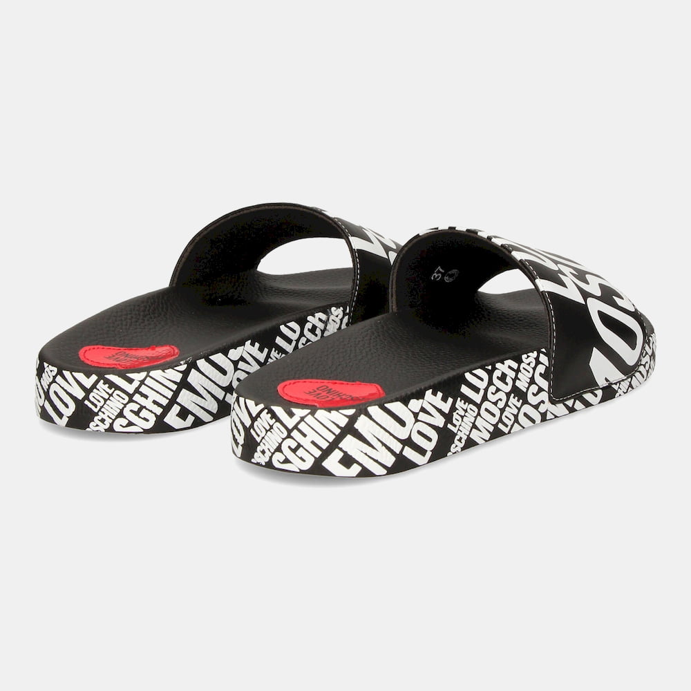 Moschino Chinelos Slippers Ja28042 Black Preto Shot7