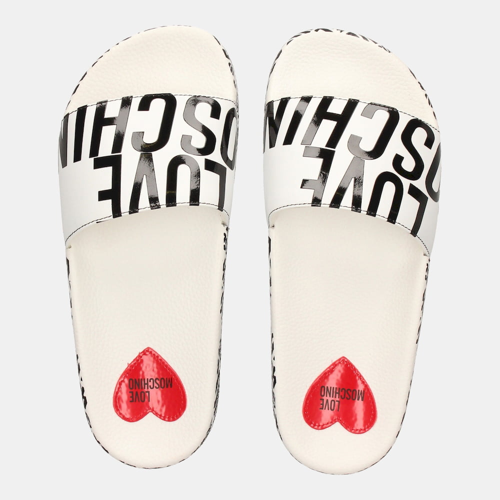 Moschino Chinelos Slippers Ja28042 White Branco Shot11